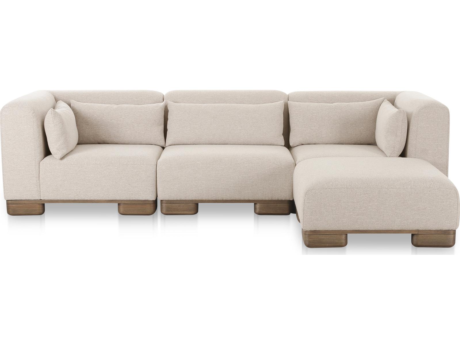 Moe's Home June Beige Upholstered Sectional Sofa