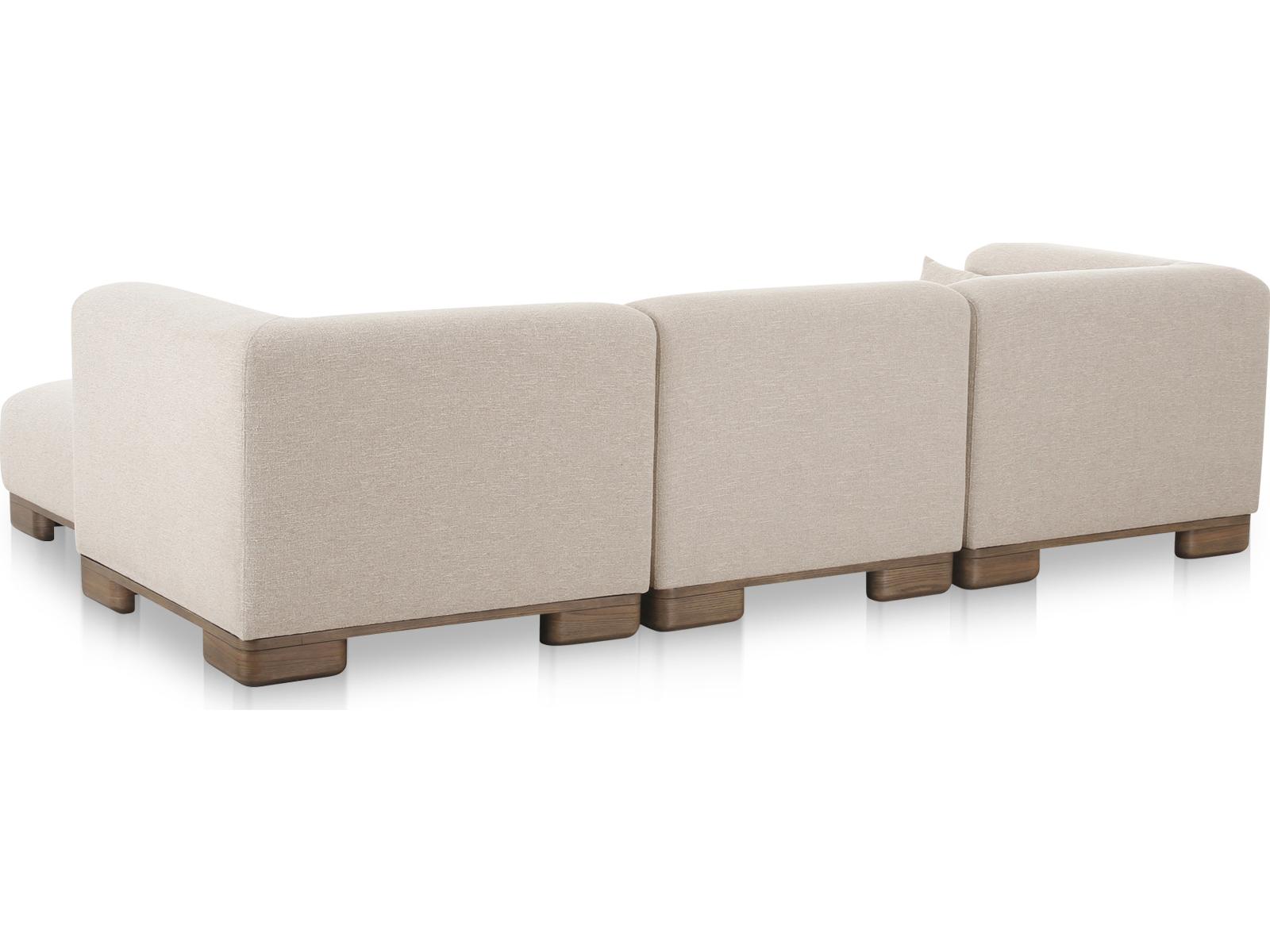 Moe's Home June Beige Upholstered Sectional Sofa