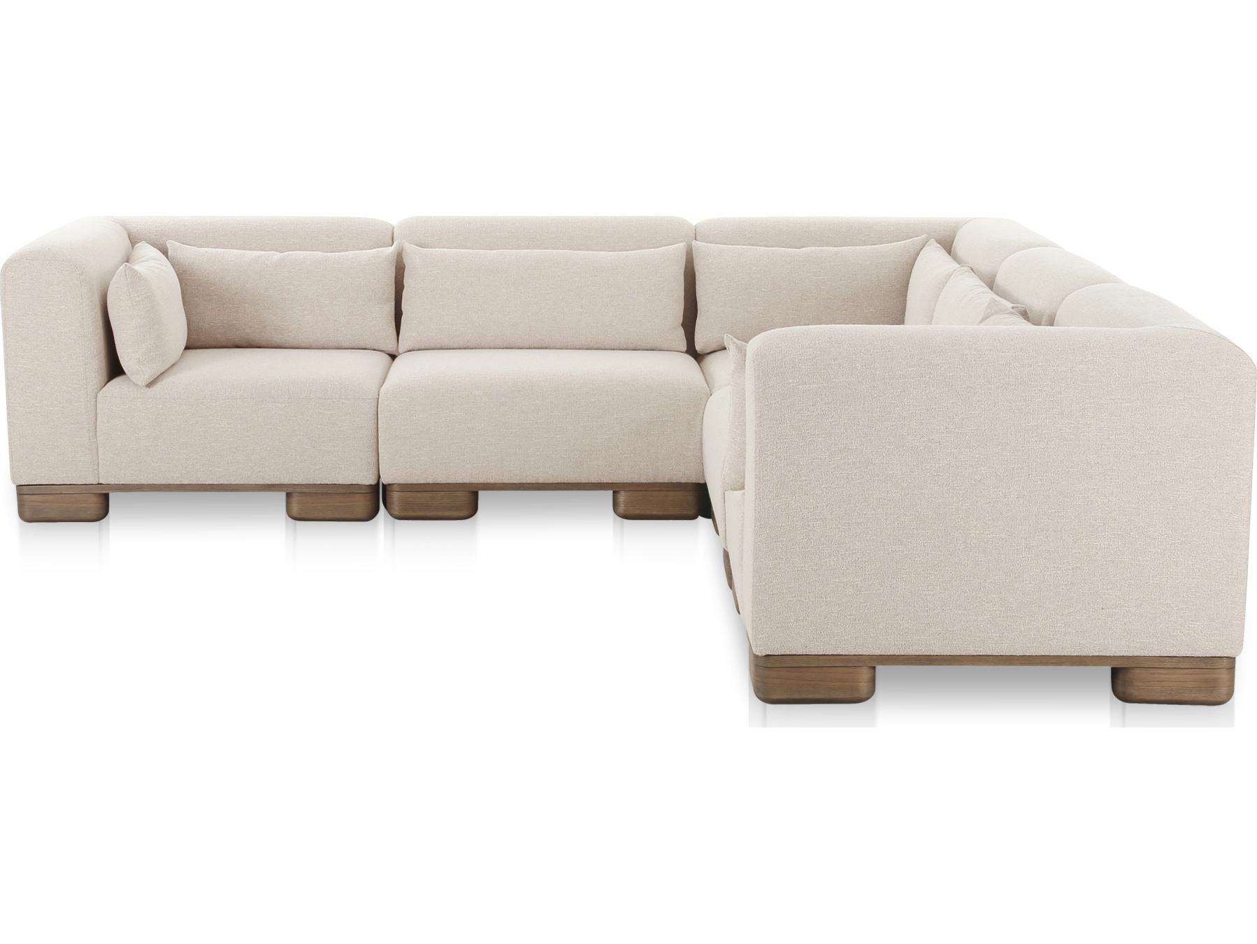 Moe's Home June Beige Upholstered Sectional Sofa