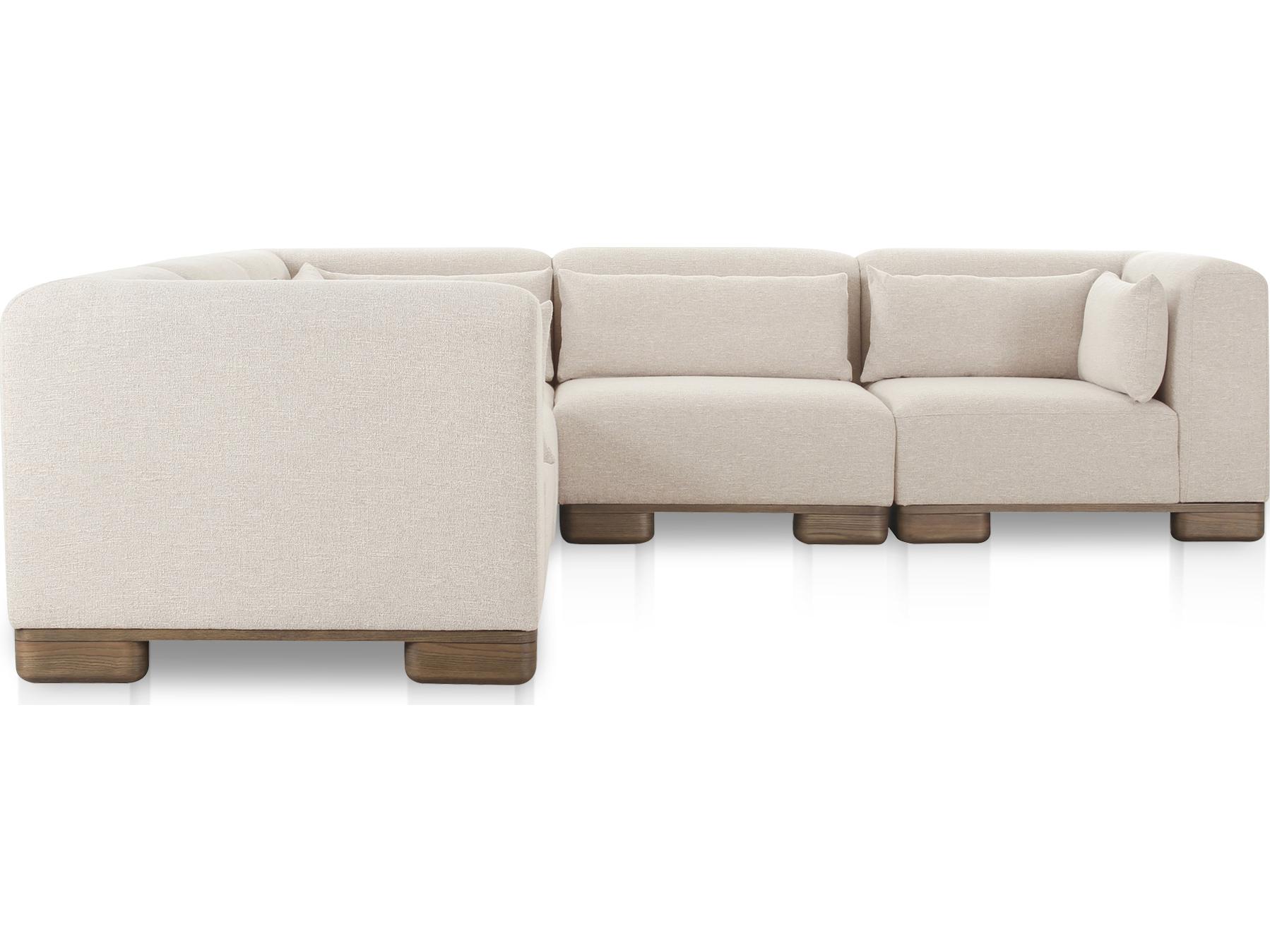 Moe's Home June Beige Upholstered Sectional Sofa