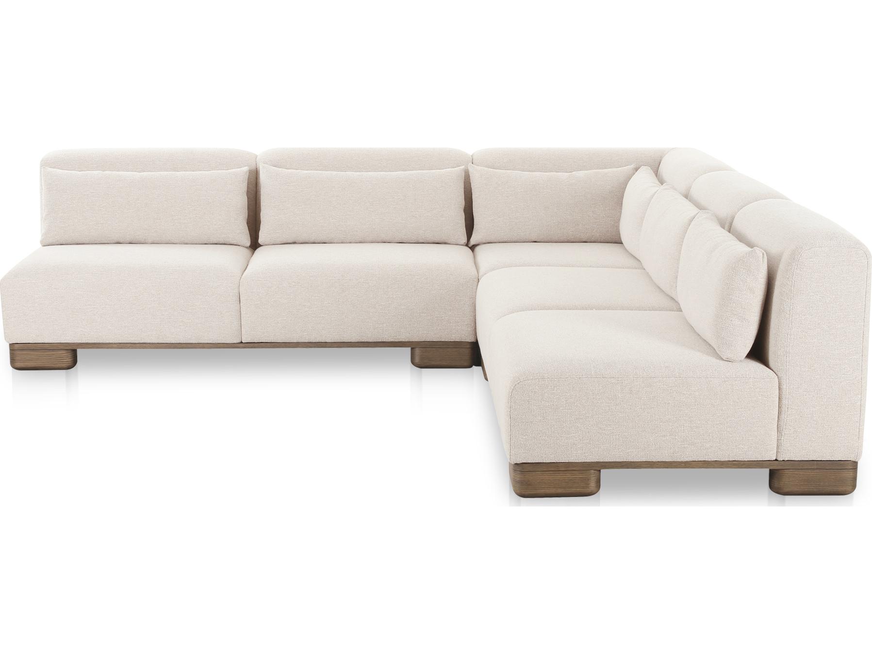Moe's Home June Beige Upholstered Sectional Sofa