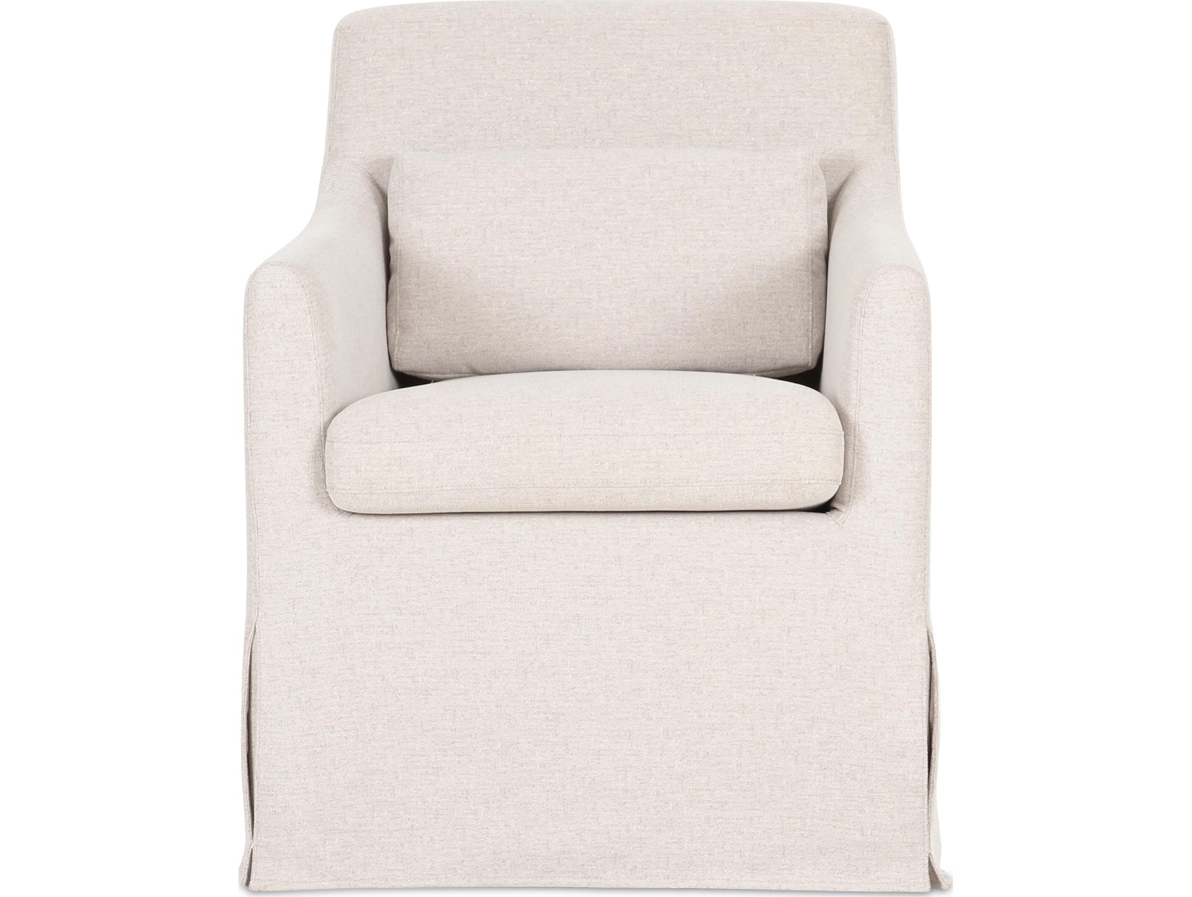 Moe's Home Lydia Plywood White Upholstered Arm Dining Chair