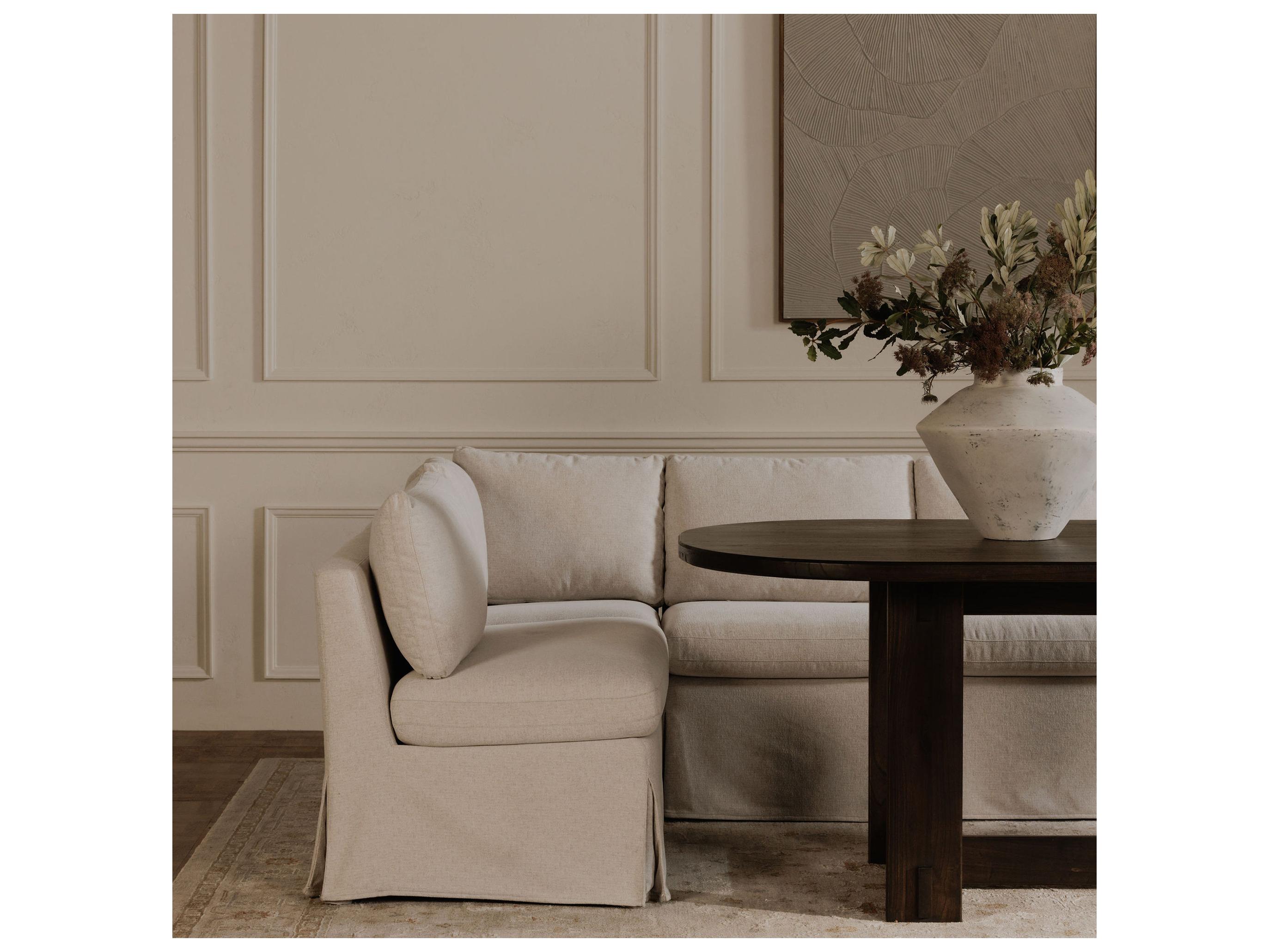 Moe's Home Fable Beige Upholstered Armless Dining Chair