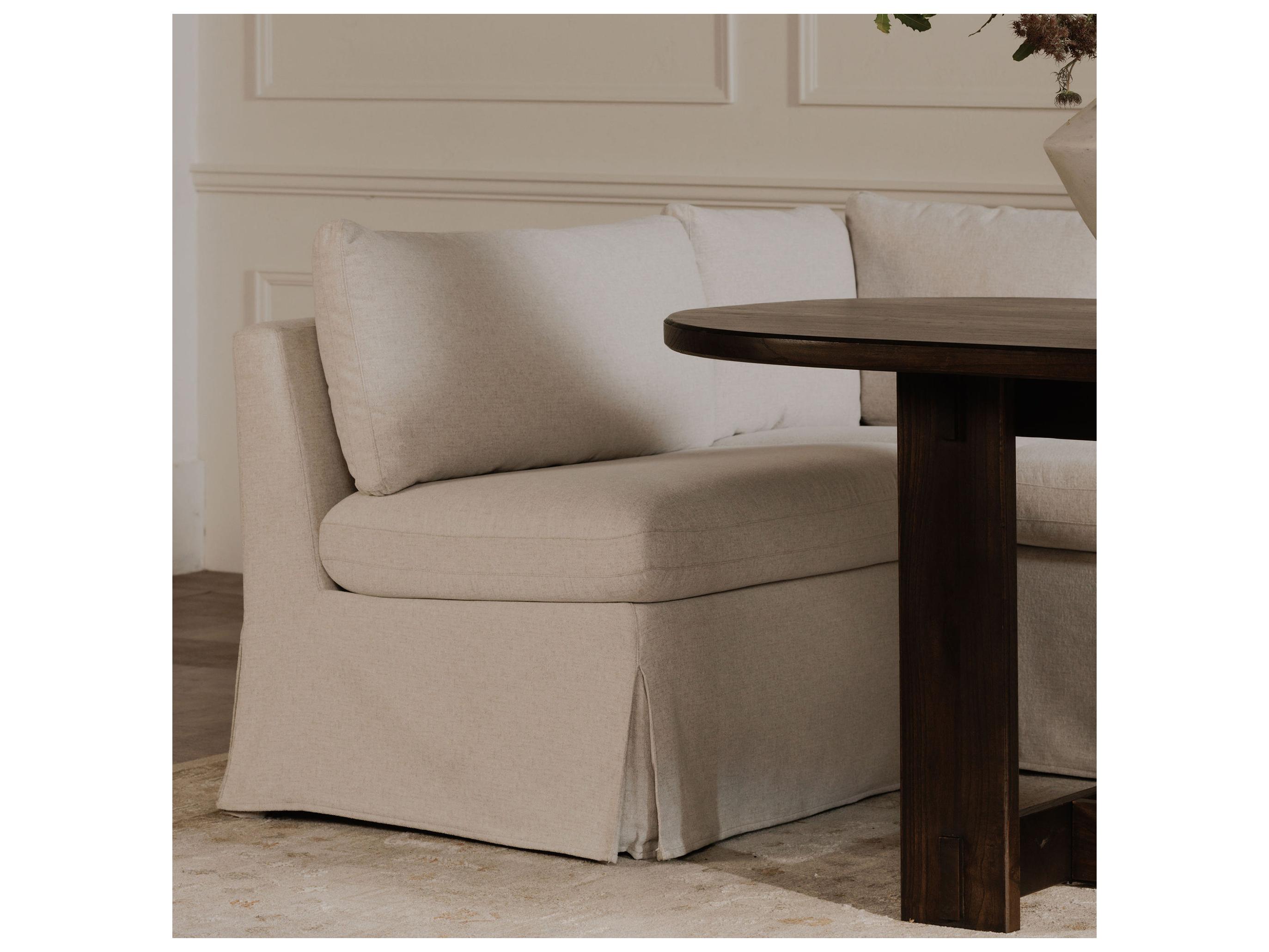 Moe's Home Fable Beige Upholstered Armless Dining Chair