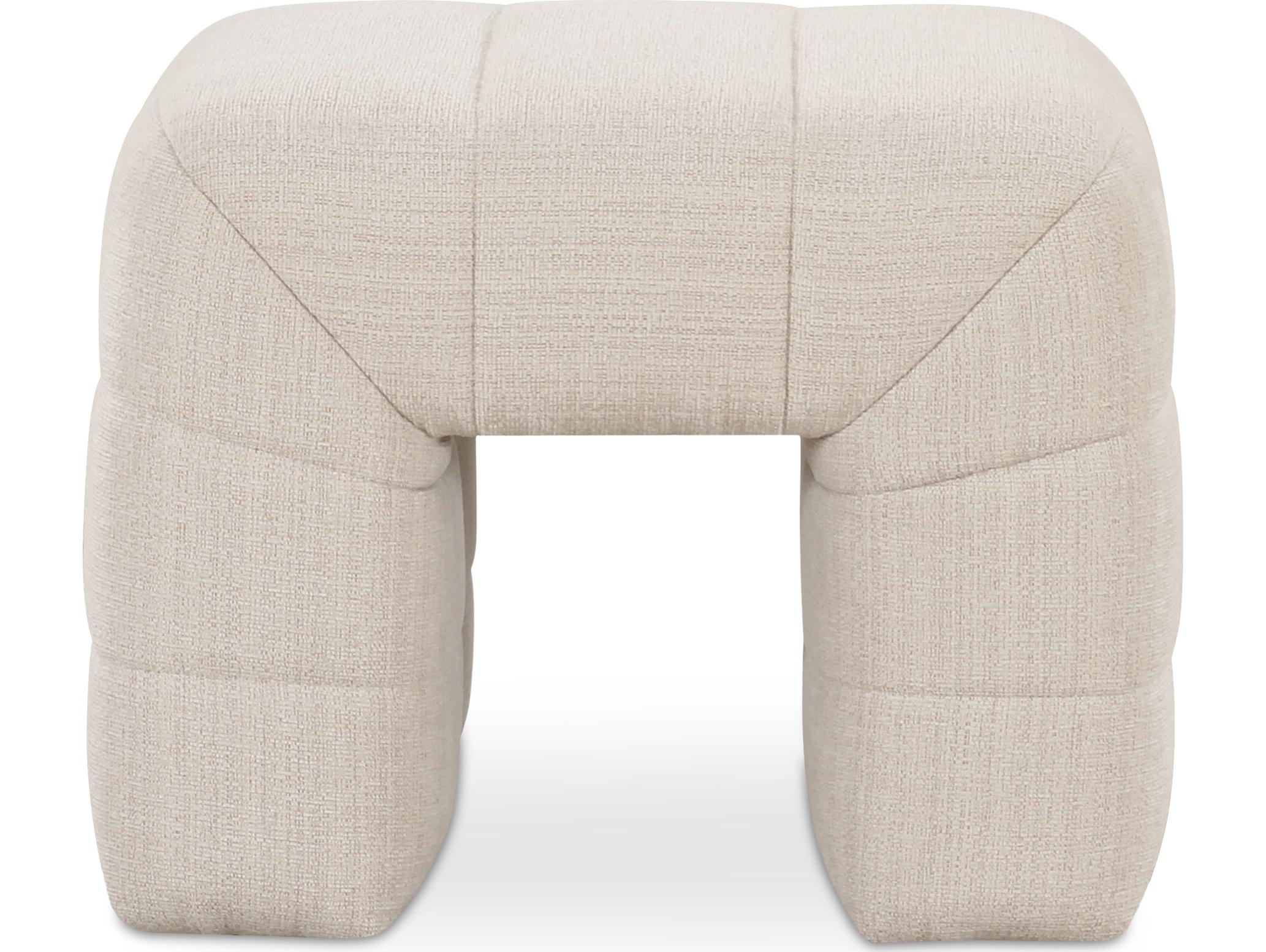 Moe's Home Verity White Upholstered Accent Stool
