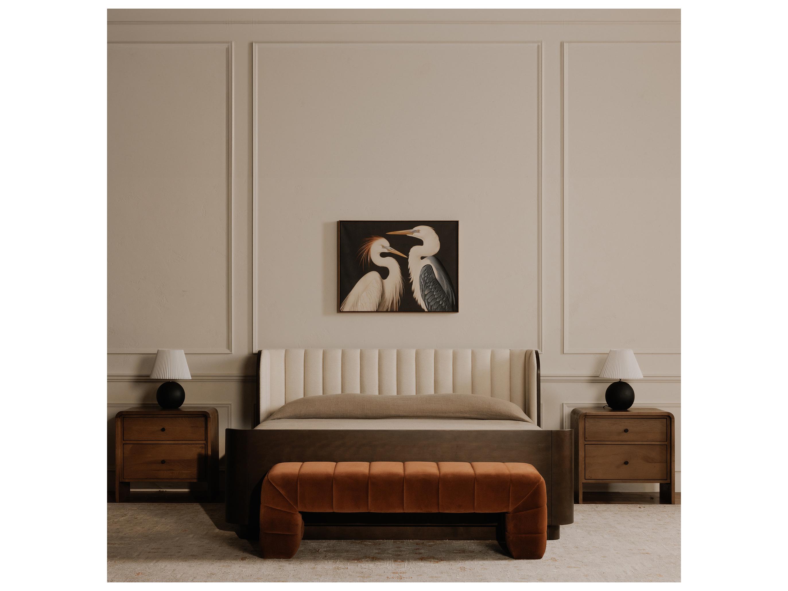 Moe's Home Verity Brown Upholstered Accent Bench