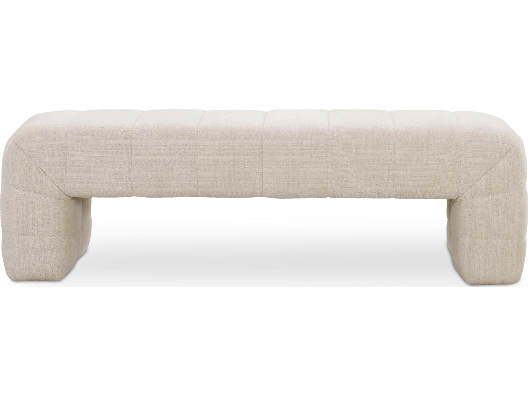 Moe's Home Verity Beige Upholstered Accent Bench