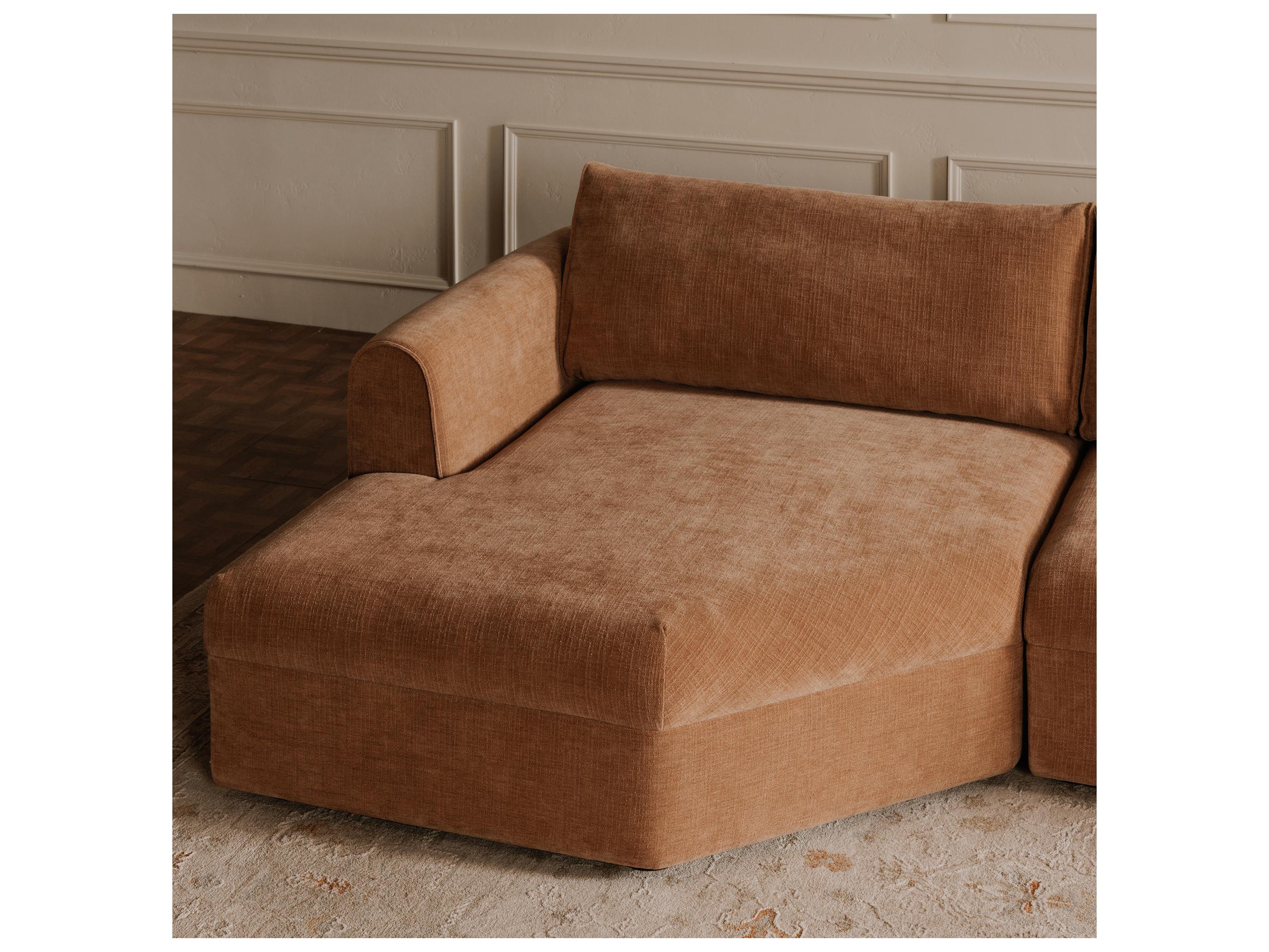 Moe's Home Madrid Pink Upholstered Right Sectional Sofa