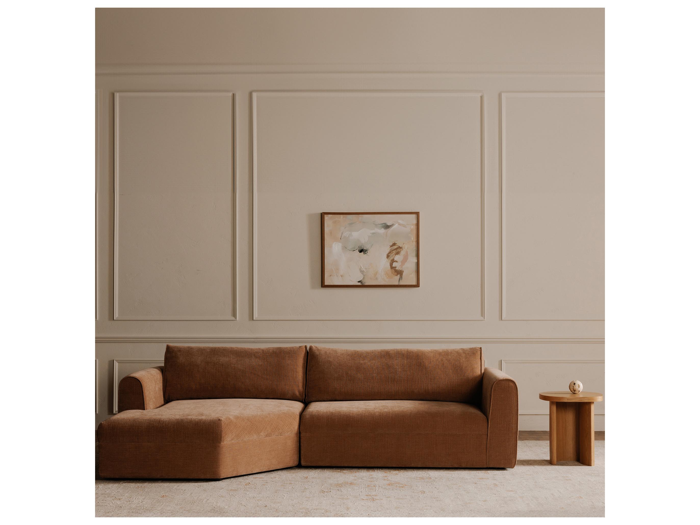 Moe's Home Madrid Pink Upholstered Right Sectional Sofa