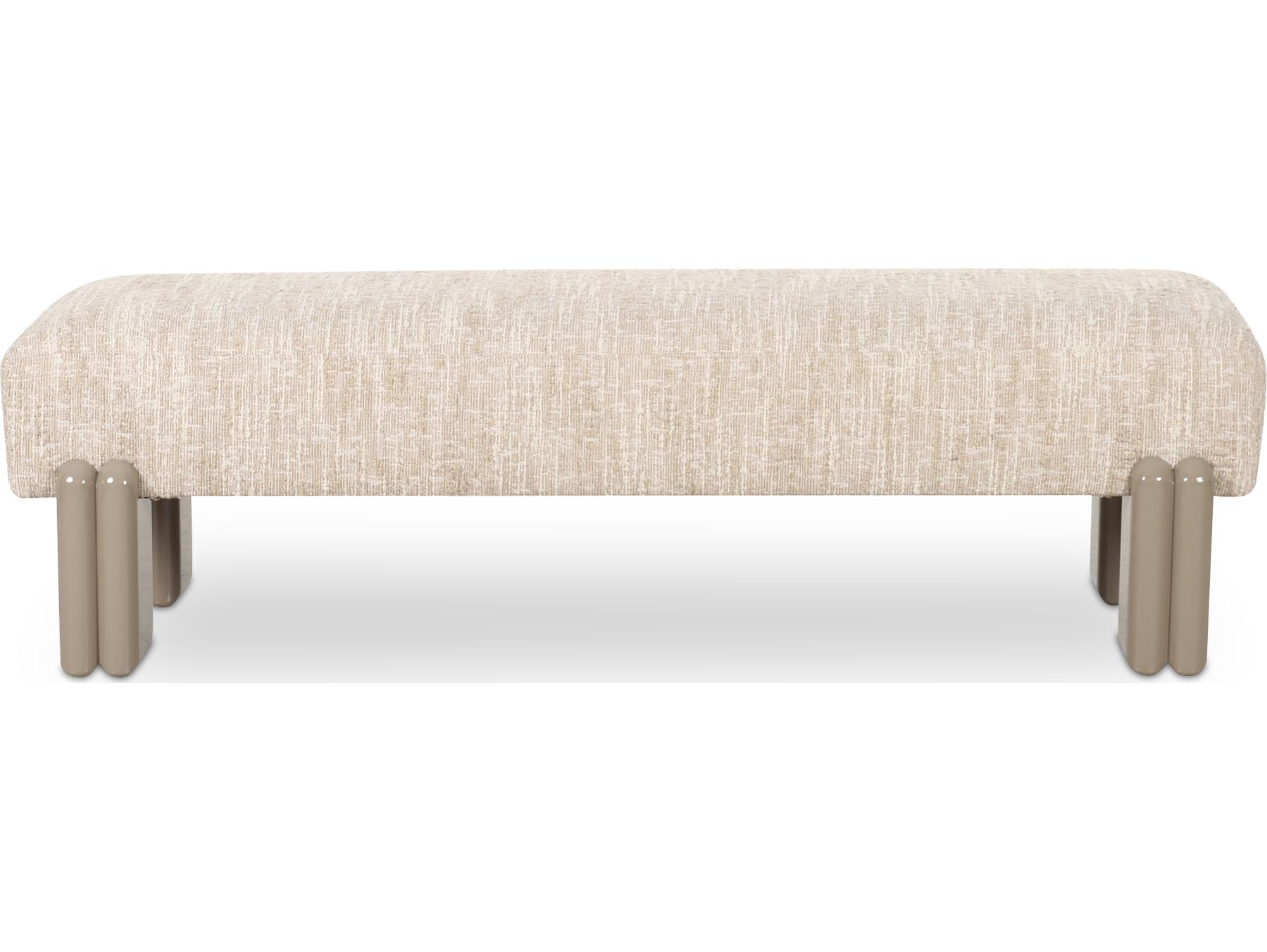 Moe's Home Priya Beige Upholstered Accent Bench