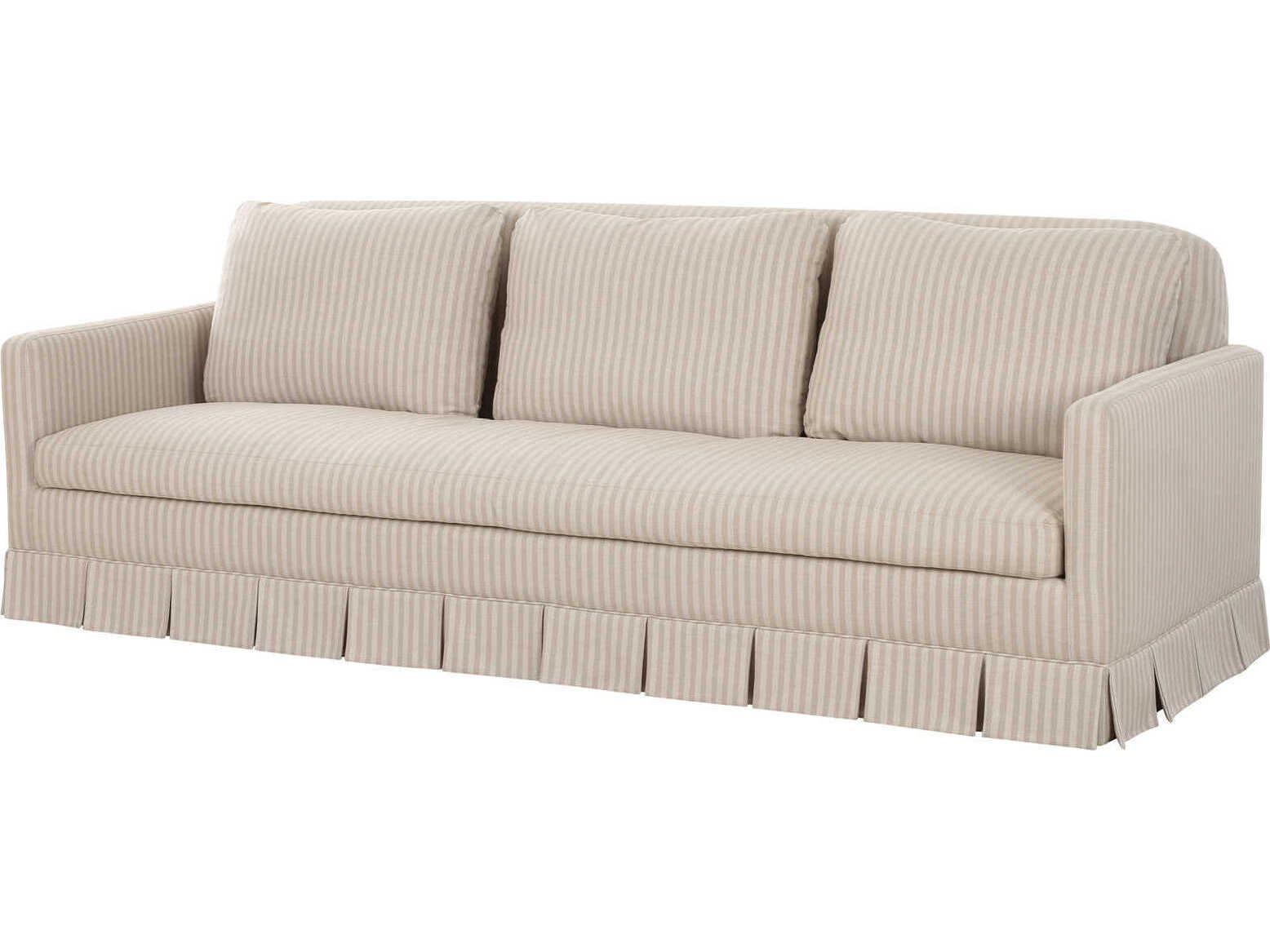 Moe's Home Pellicano Beige Stripe Upholstered Sofa