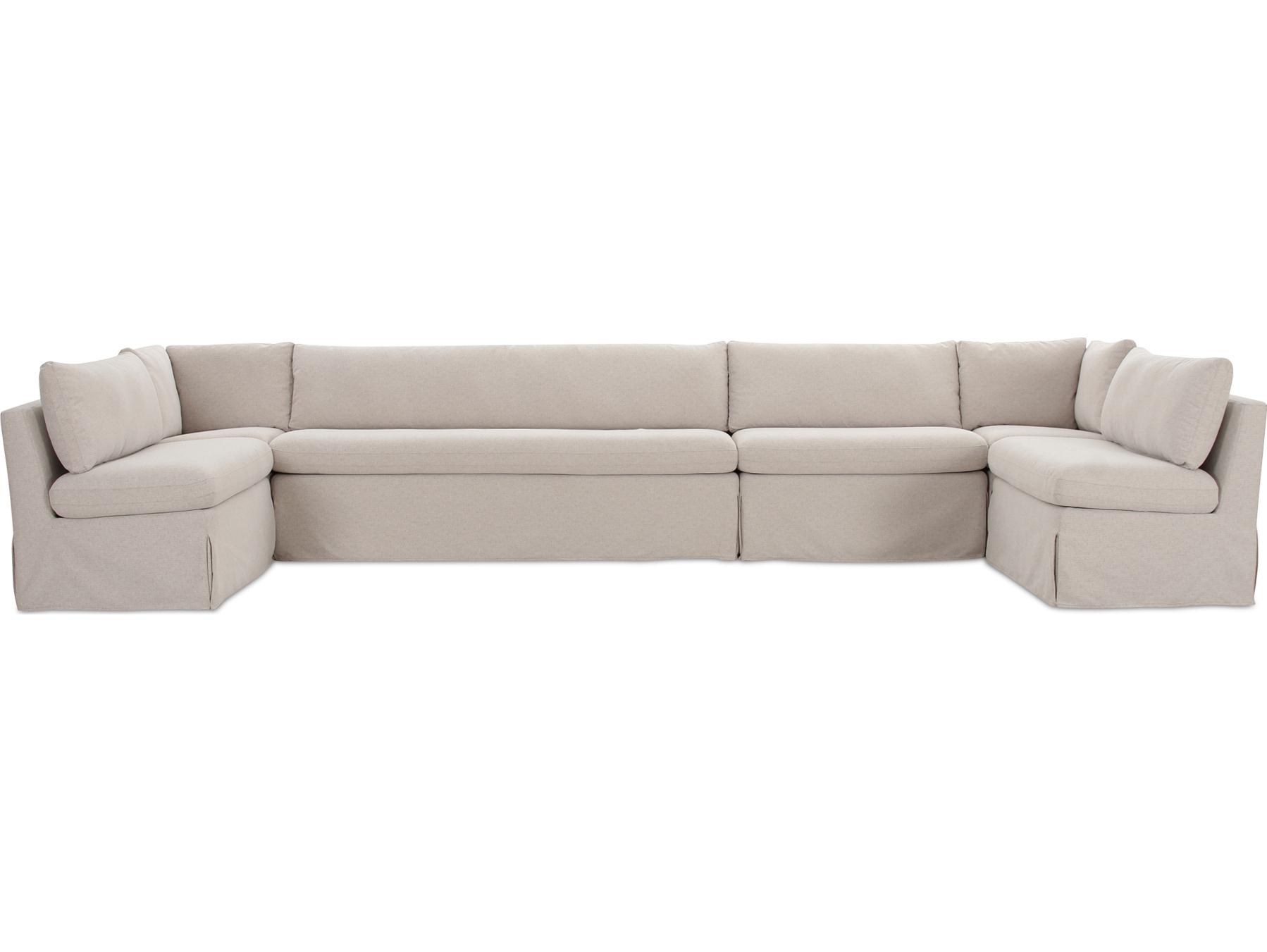 Moe's Home Fable Beige Upholstered Sectional Sofa