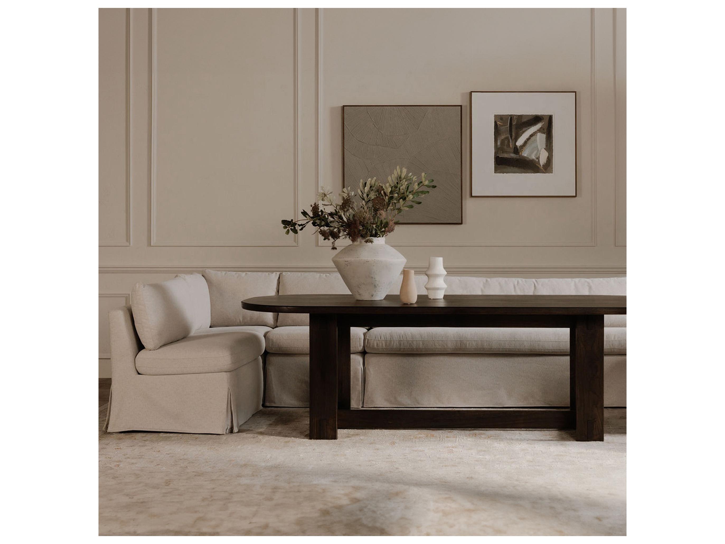 Moe's Home Fable Beige Upholstered Sectional Sofa