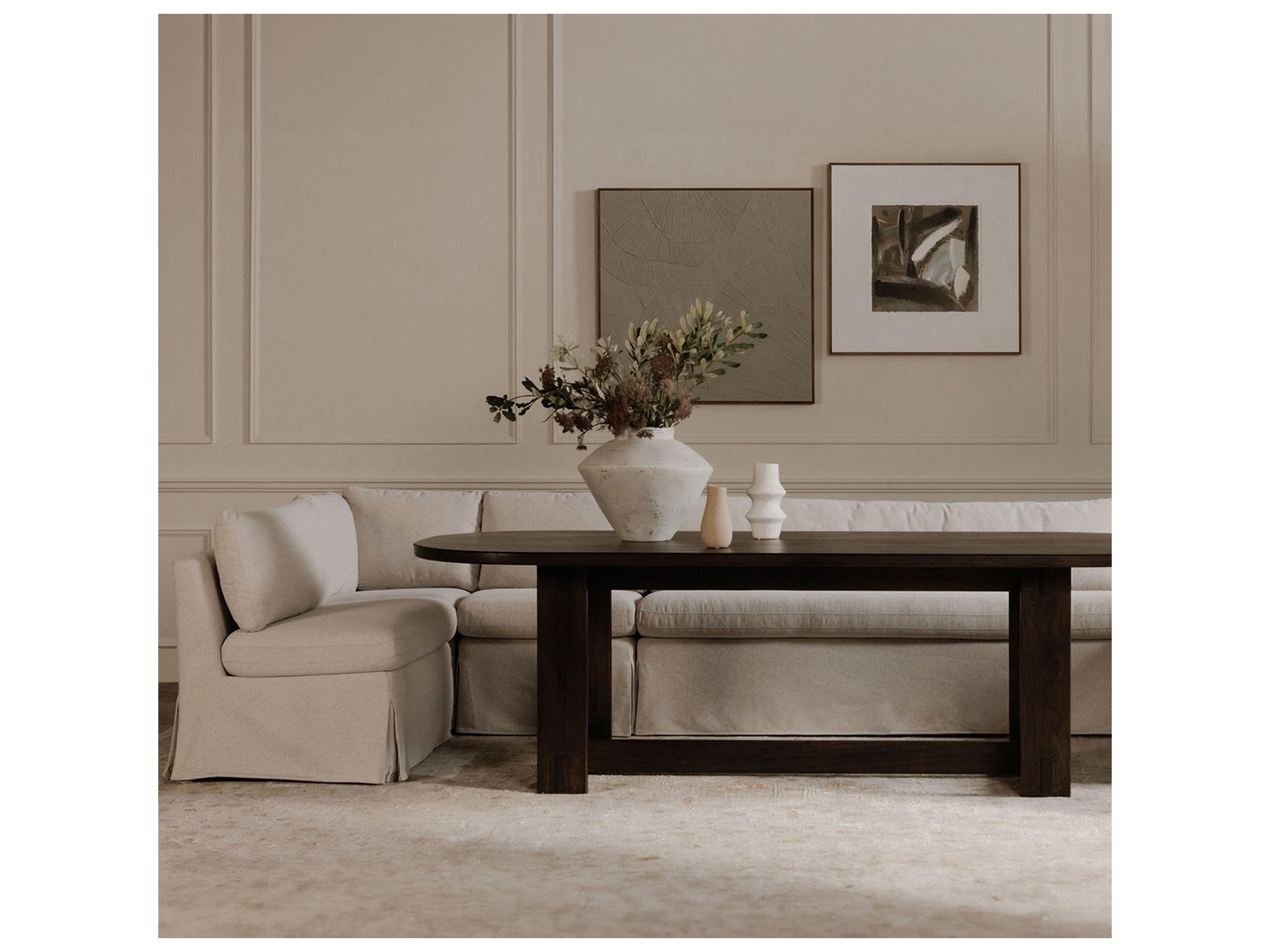 Moe's Home Fable Beige Upholstered Sectional Sofa