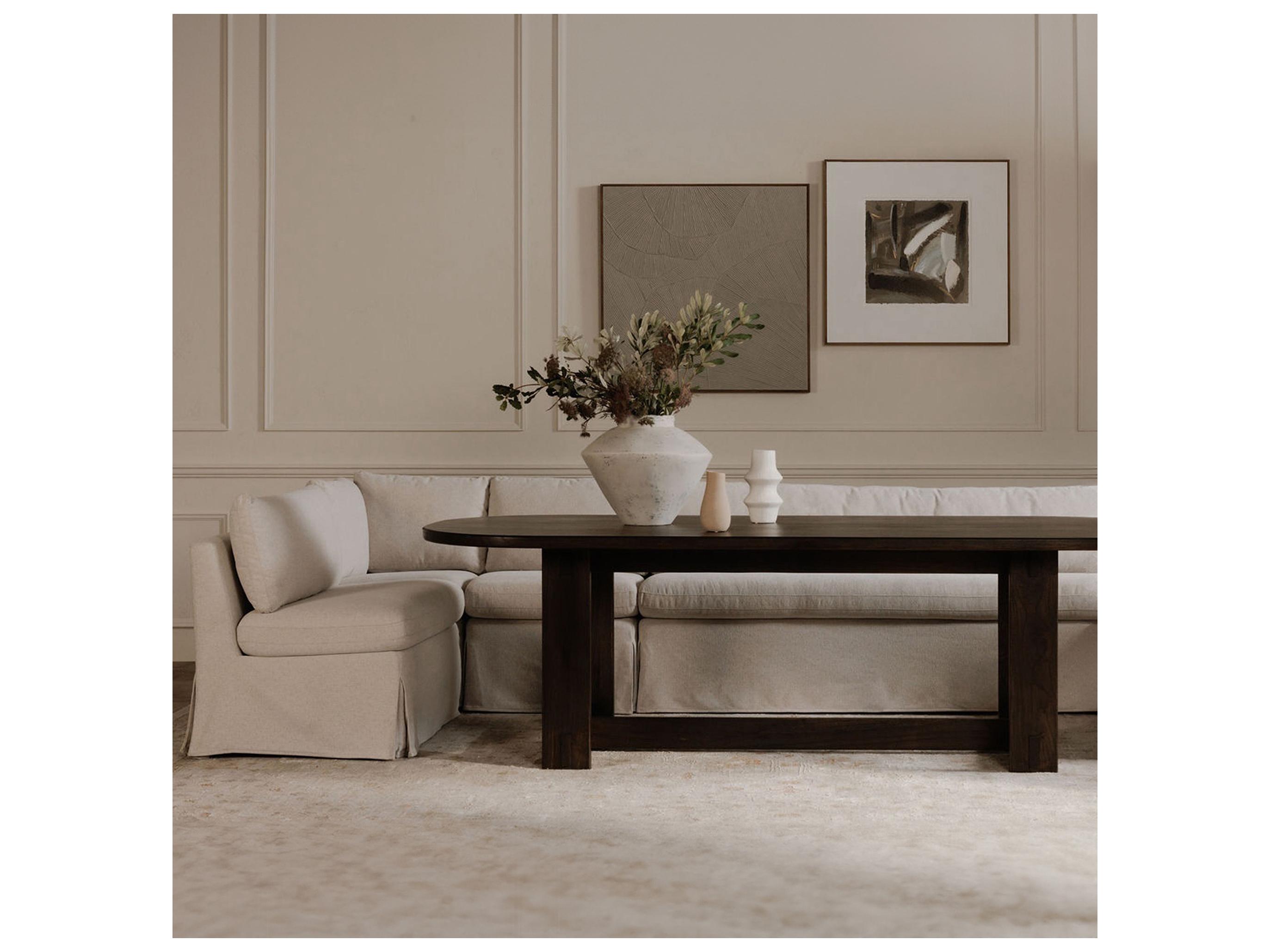 Moe's Home Fable Beige Upholstered Sectional Sofa