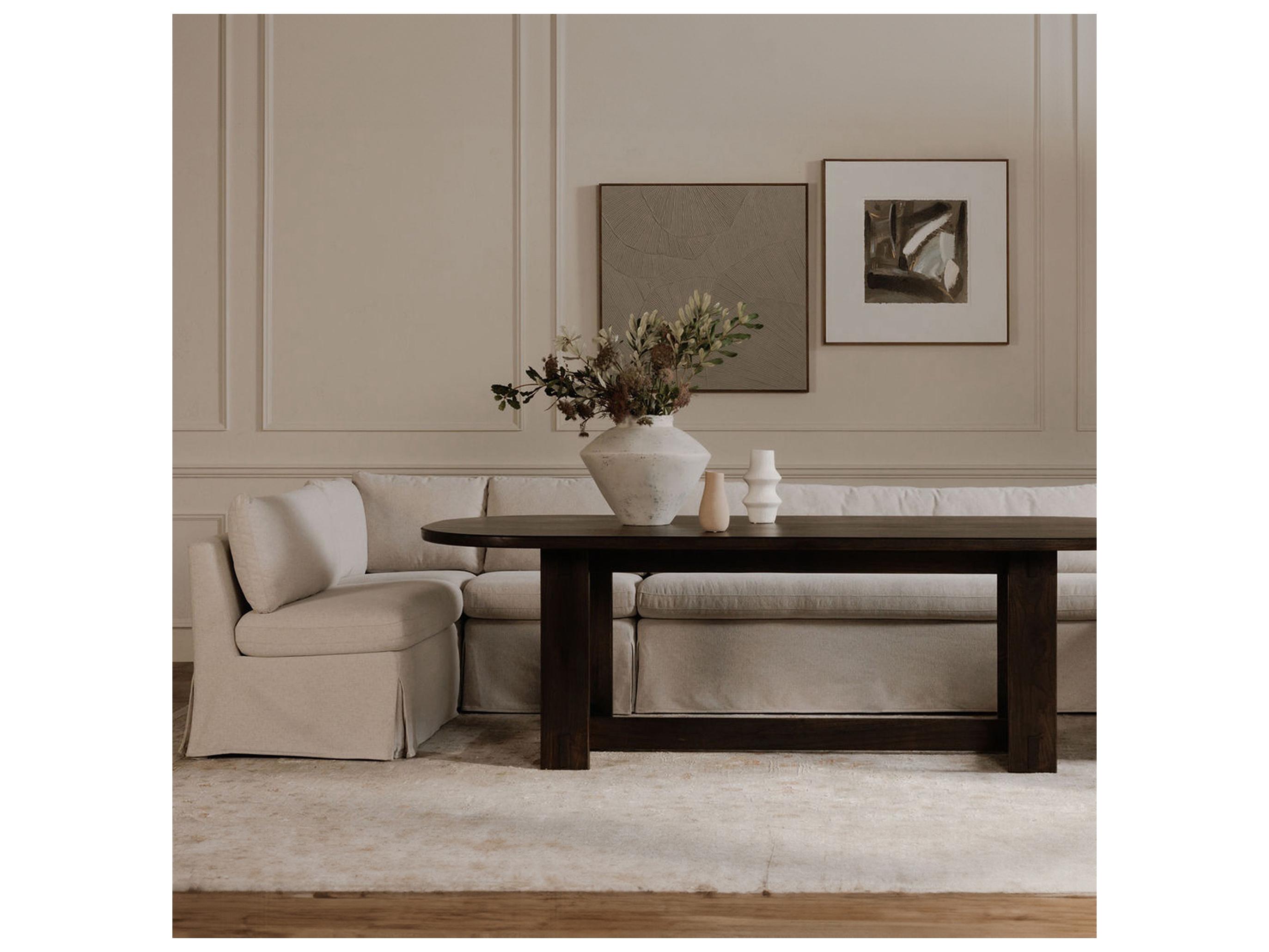 Moe's Home Fable Beige Upholstered Sectional Sofa