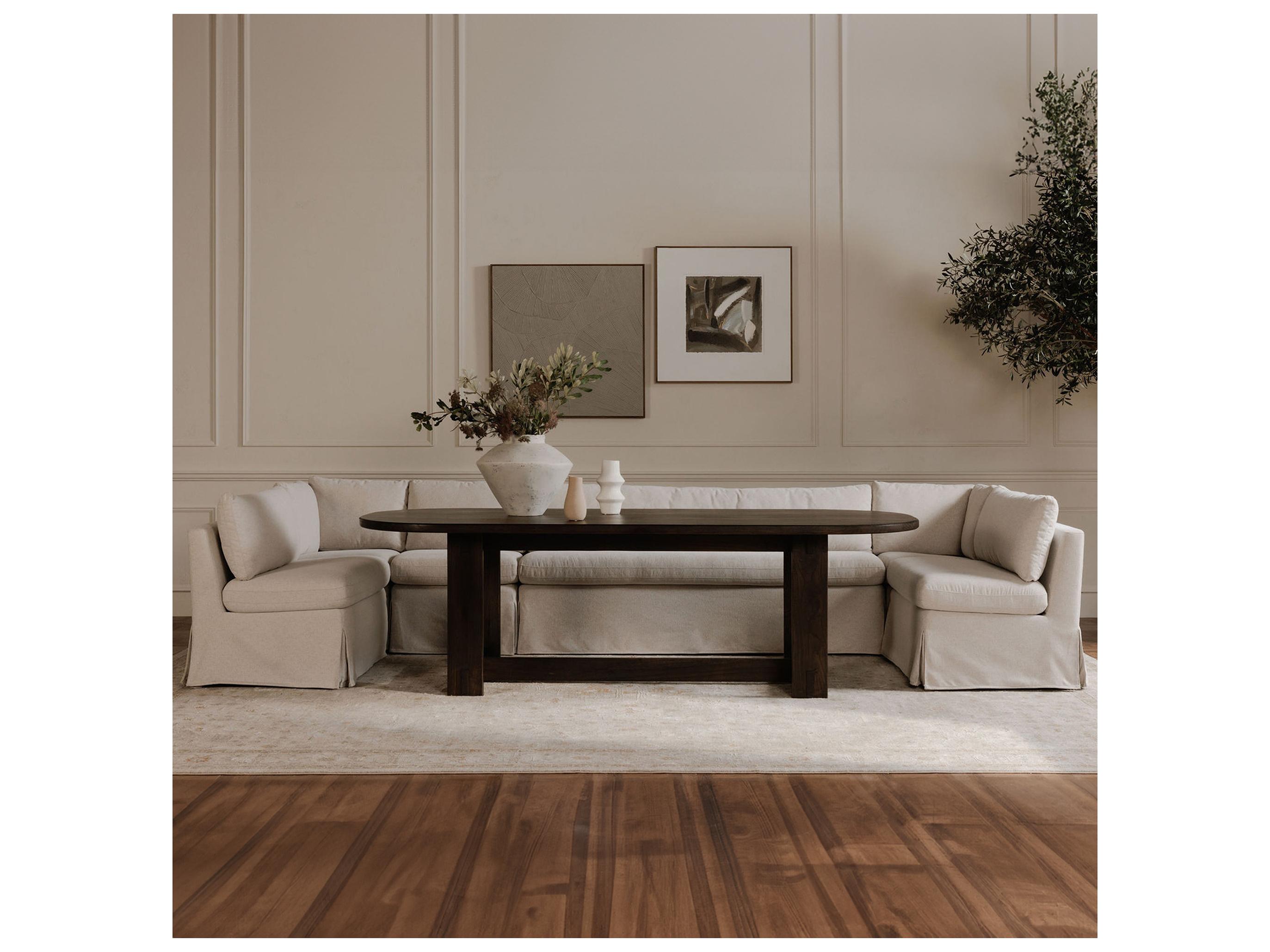 Moe's Home Fable Beige Upholstered Sectional Sofa