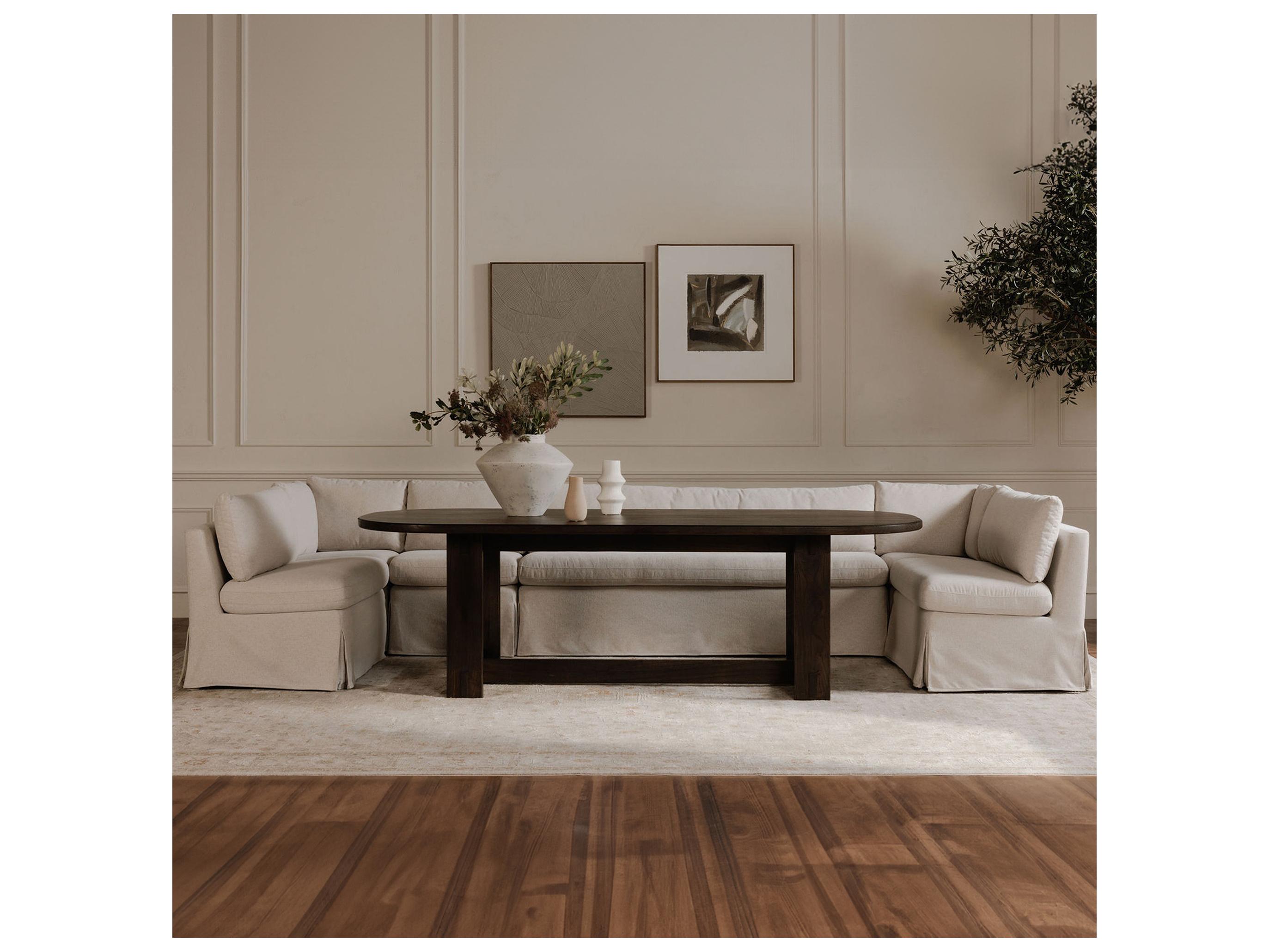 Moe's Home Fable Beige Upholstered Sectional Sofa