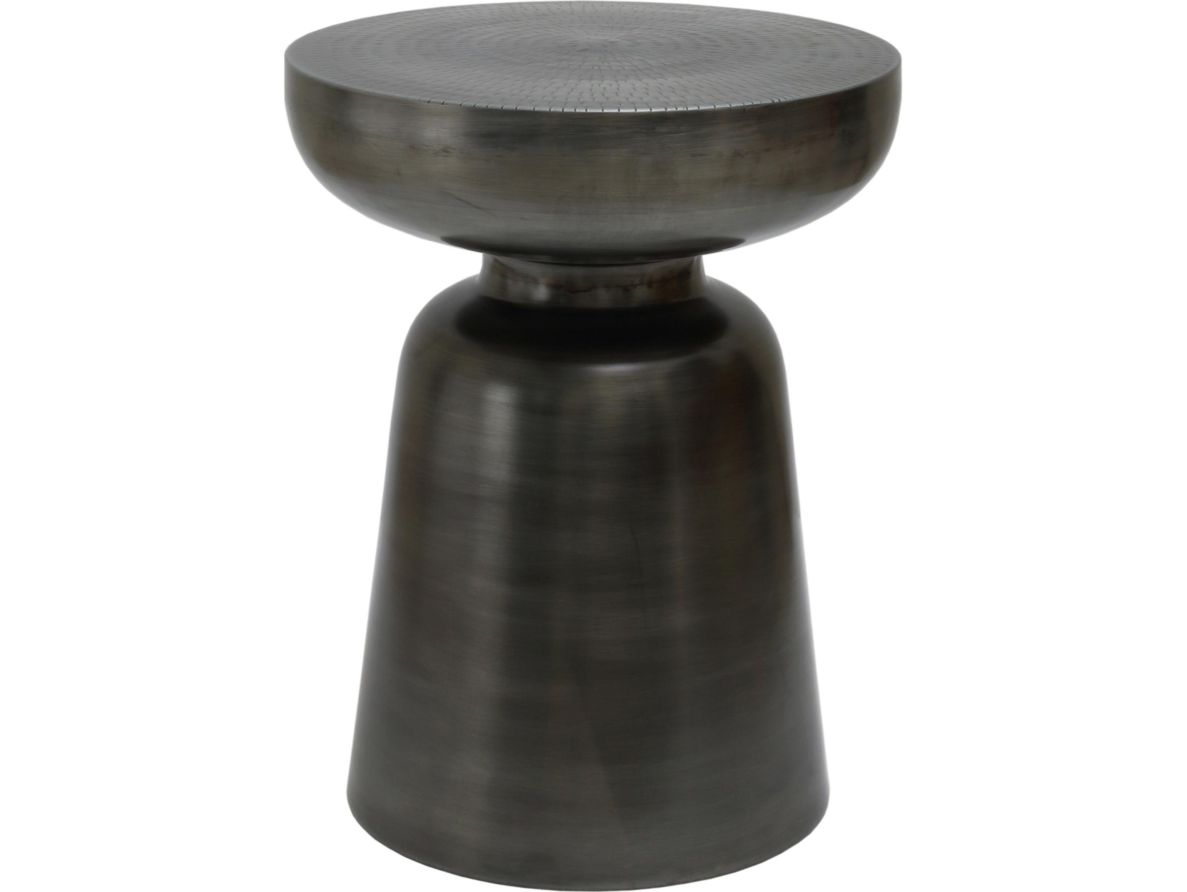 Moe's Home Arthur Round Metal Antique Nickel End Table