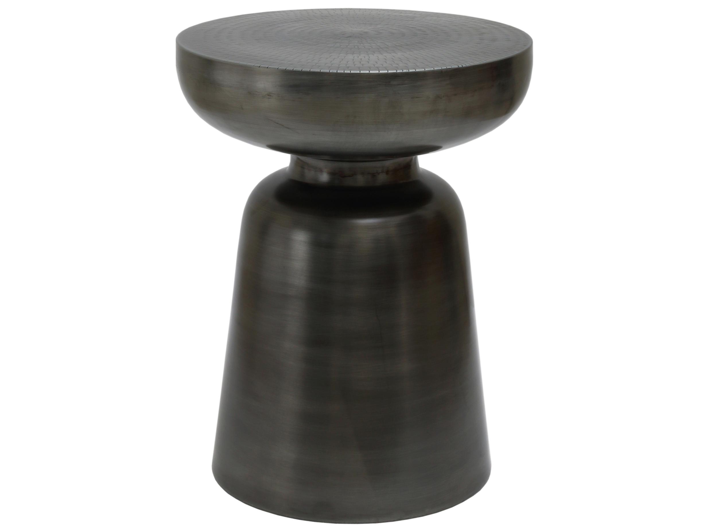 Moe's Home Arthur Round Metal Antique Nickel End Table