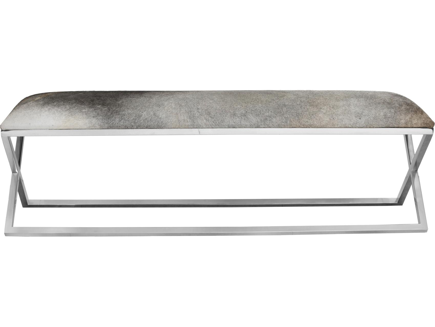 Moe's Home Rossi Grey Leather Accent Bench