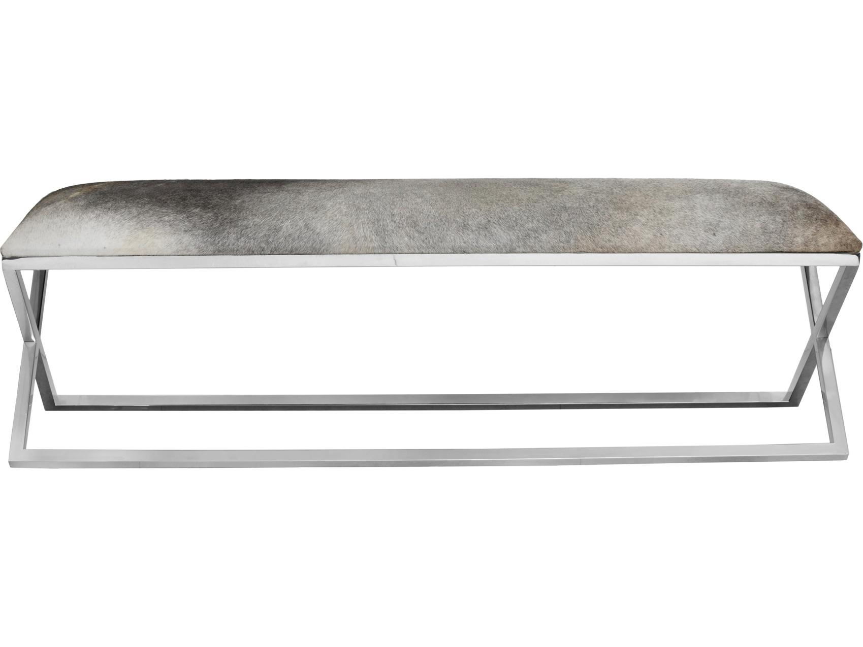 Moe's Home Rossi Grey Leather Accent Bench