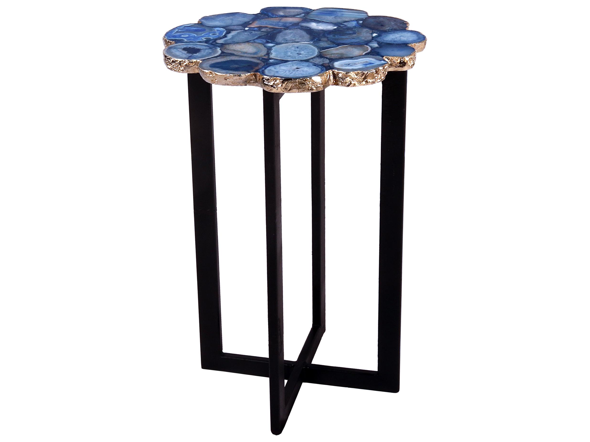 Moe's Home Agate Stone Blue Black End Table