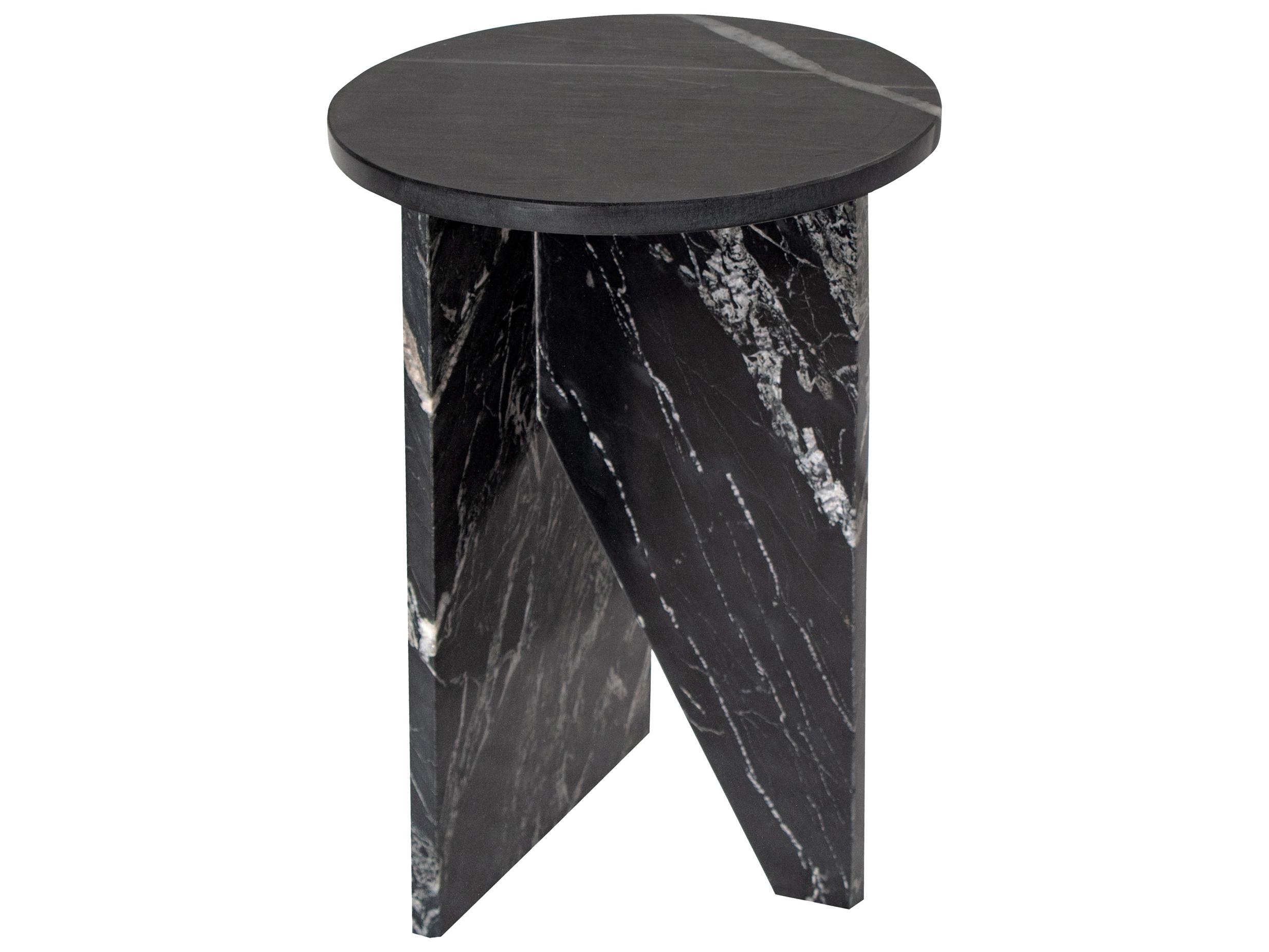Moe's Home Grace Round Marble Black End Table