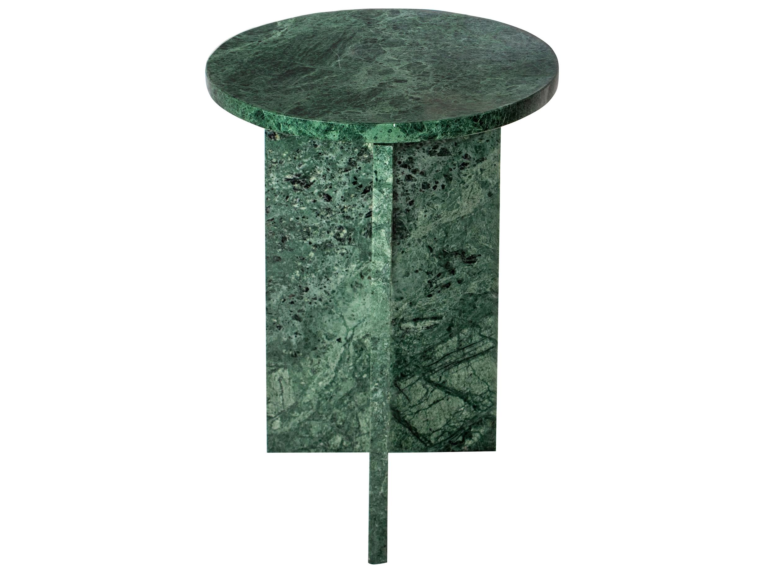 Moe's Home Grace Round Marble Green End Table