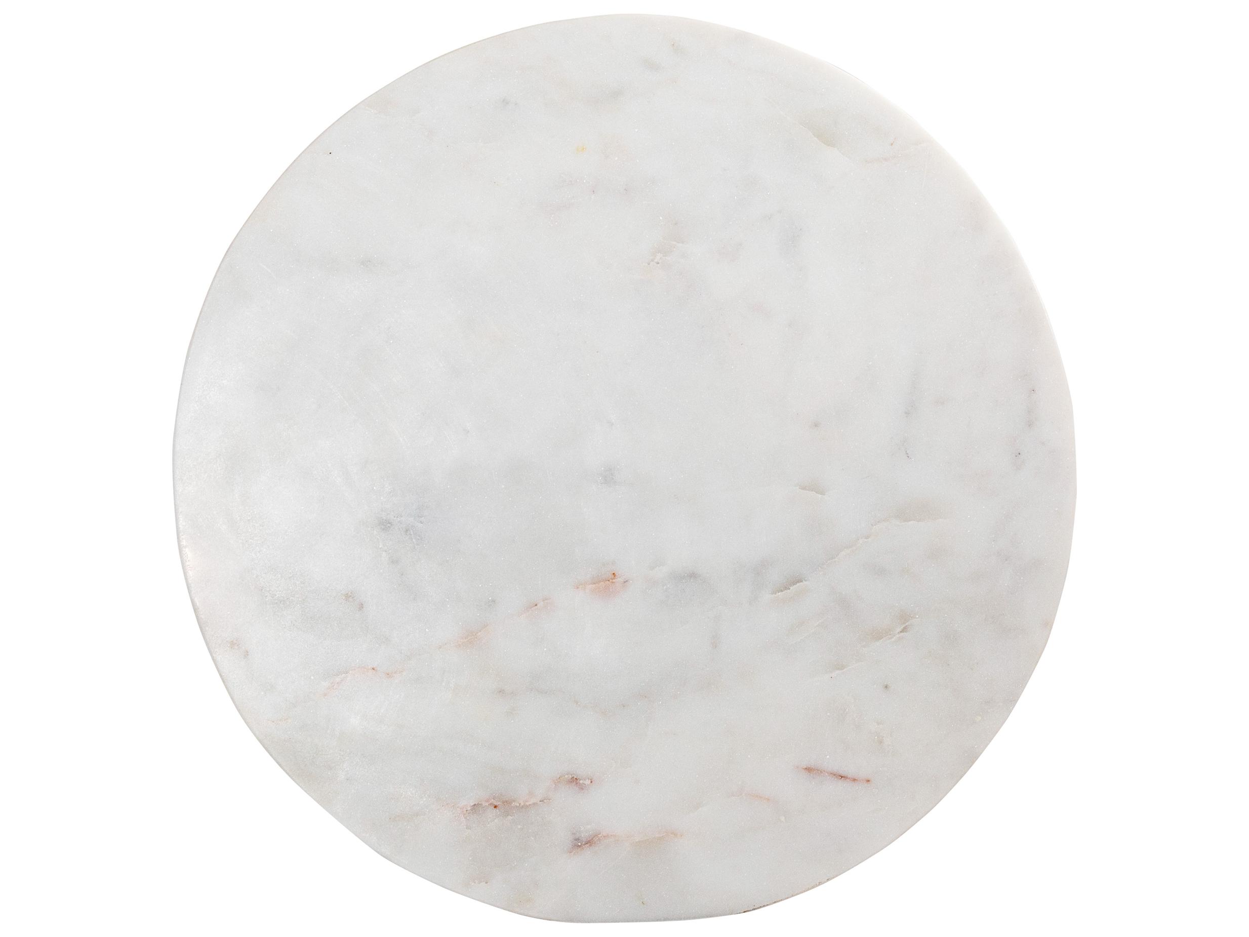 Moe's Home Grace Round Marble White End Table