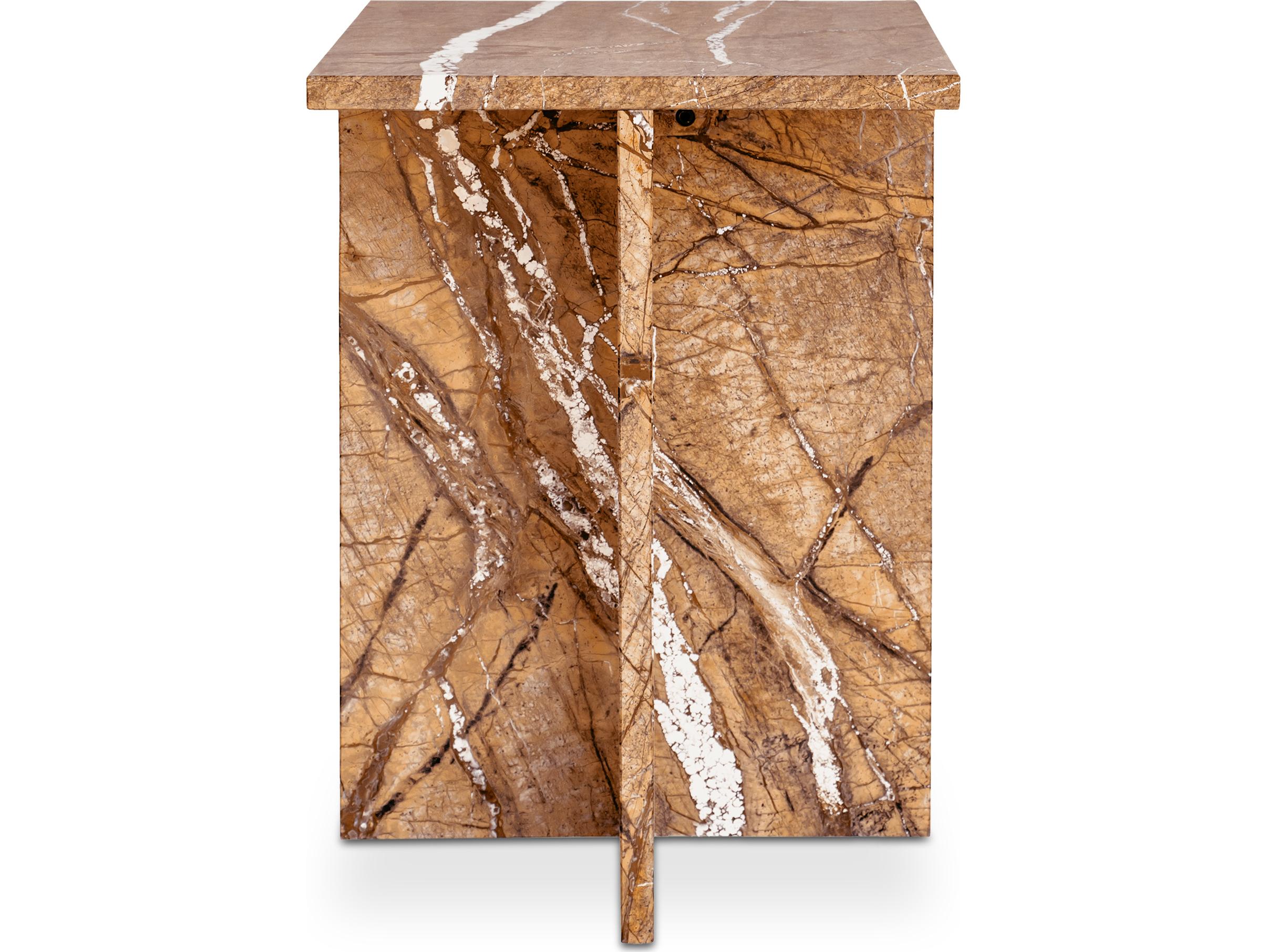 Moe's Home Blair Accent Table Golden Forest Marble