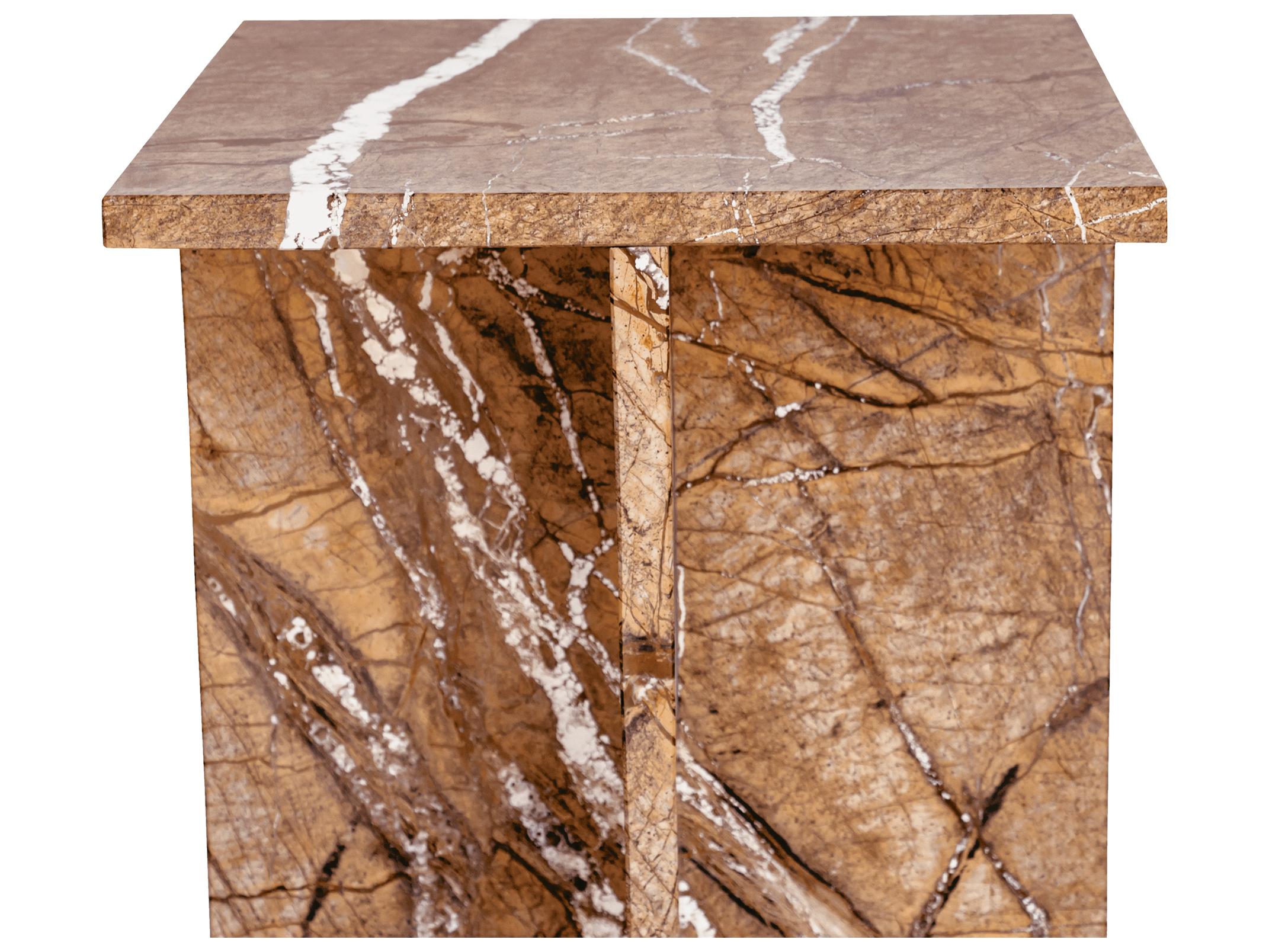 Moe's Home Blair Accent Table Golden Forest Marble