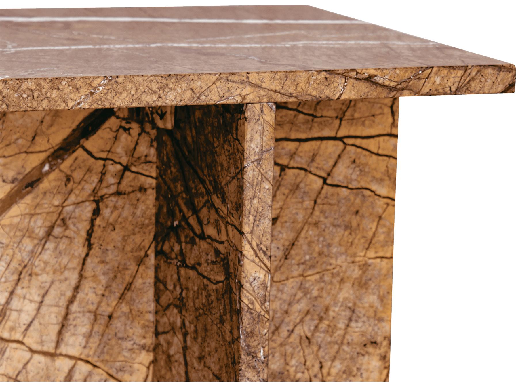 Moe's Home Blair Accent Table Golden Forest Marble