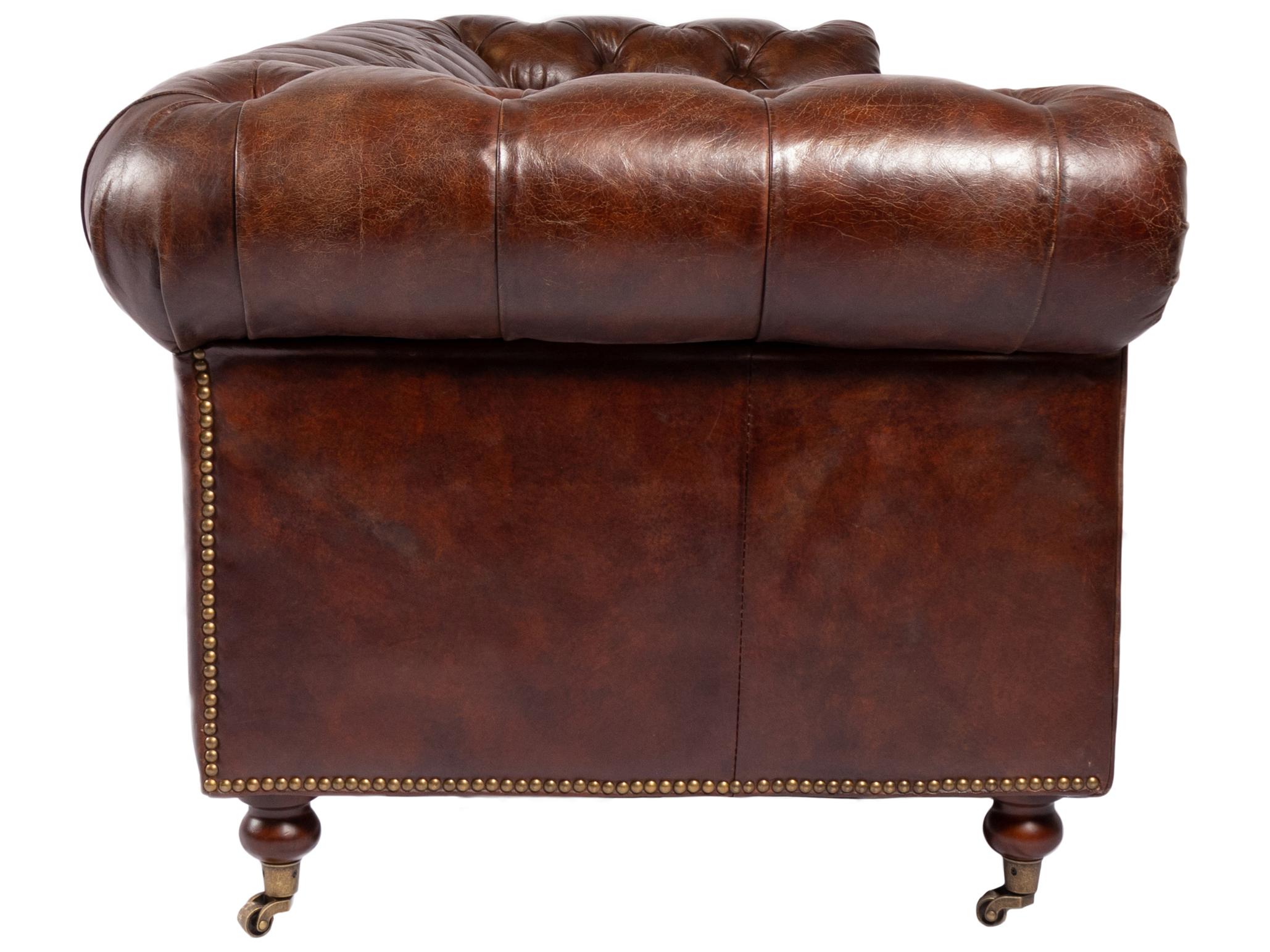 Moe's Home Accent Brown Leather Sofa