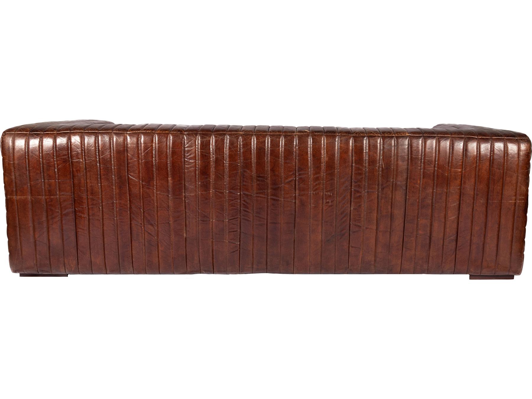 Moe's Home Castle Brown Leather Sofa