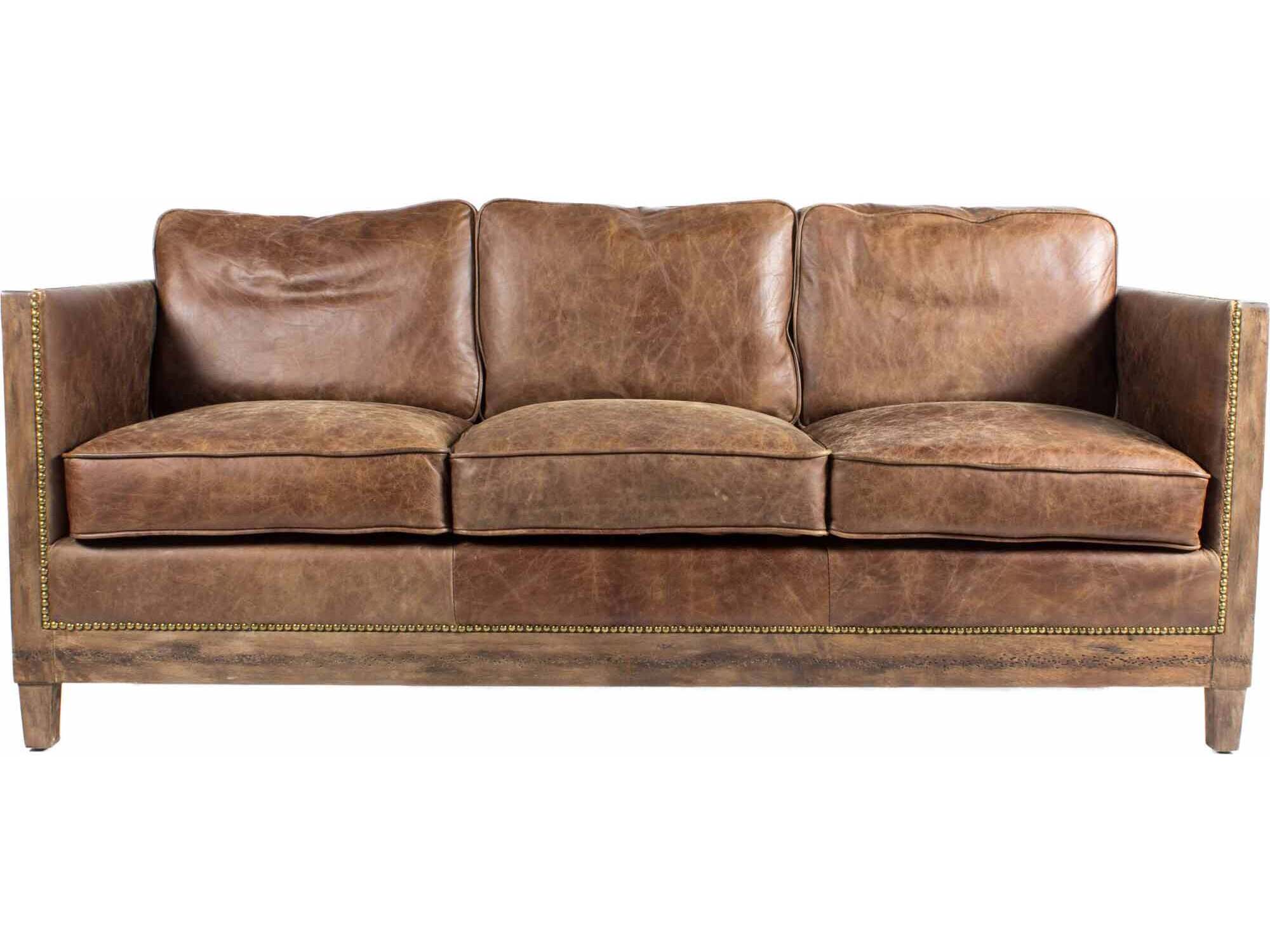 Moe's Home Accent Brown Leather Sofa