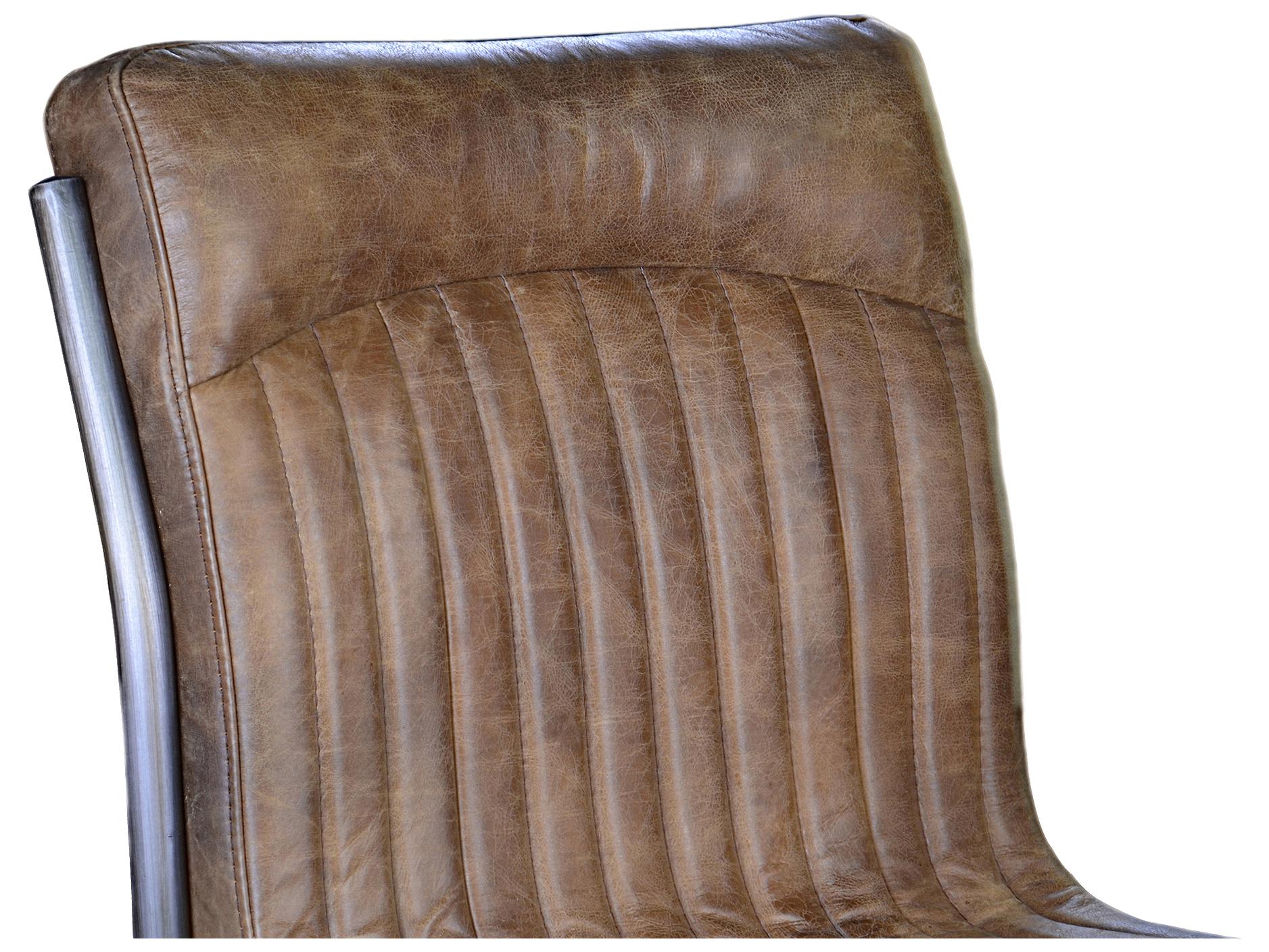 Moe's Home Ansel Leather Hardwood Brown Upholstered Side Dining Chair Set of 2 - Set of Two