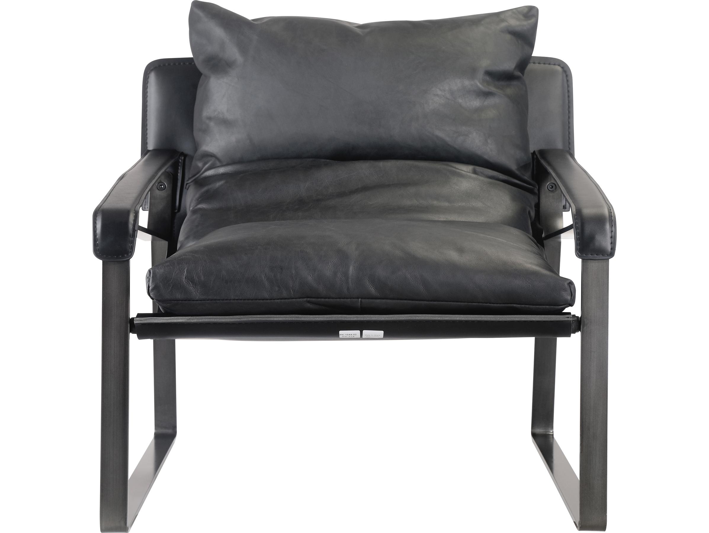 Moe's Home Black Leather Accent Chair