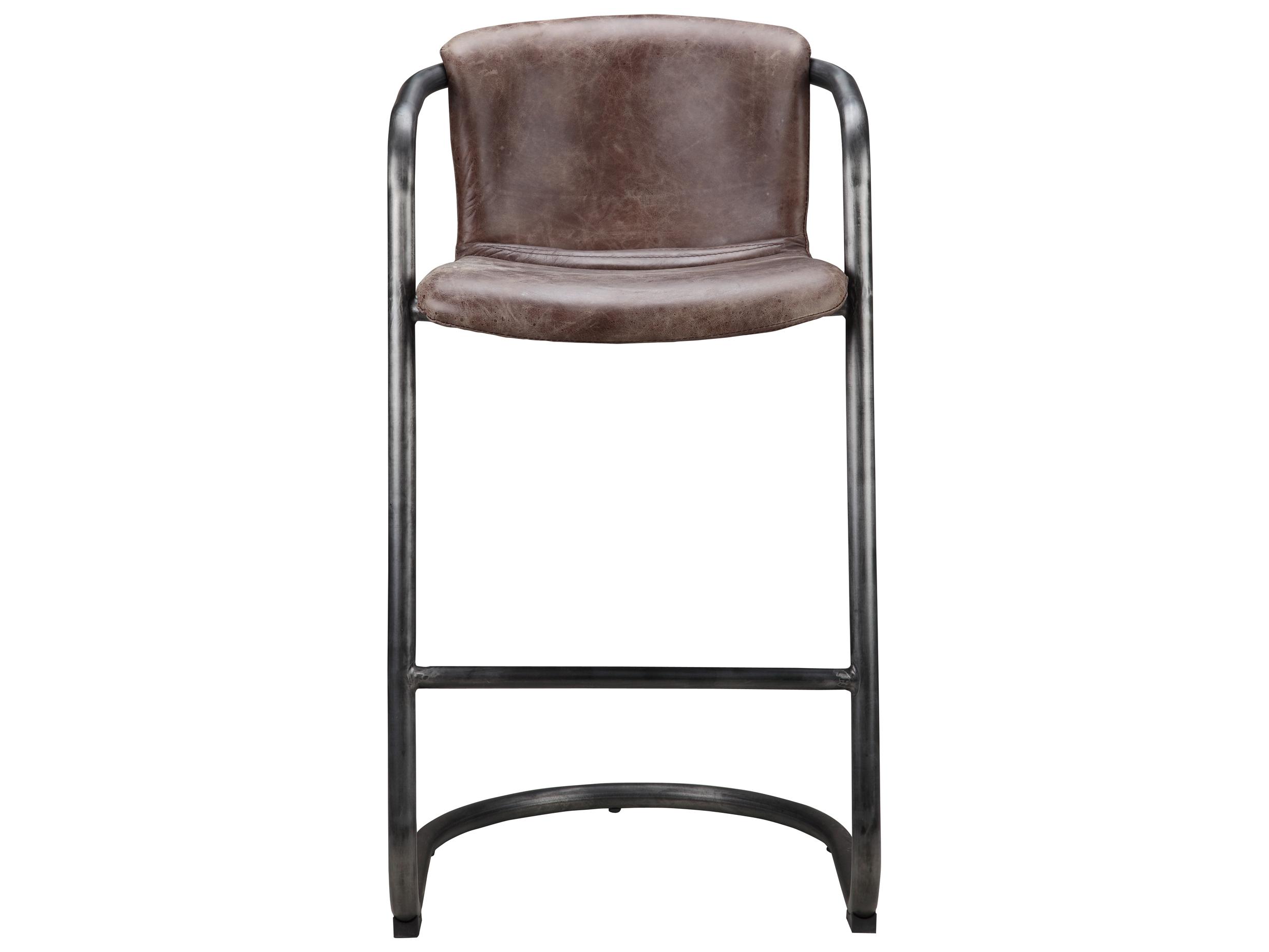 Moe's Home Freeman Leather Bar Stool - Set of Two
