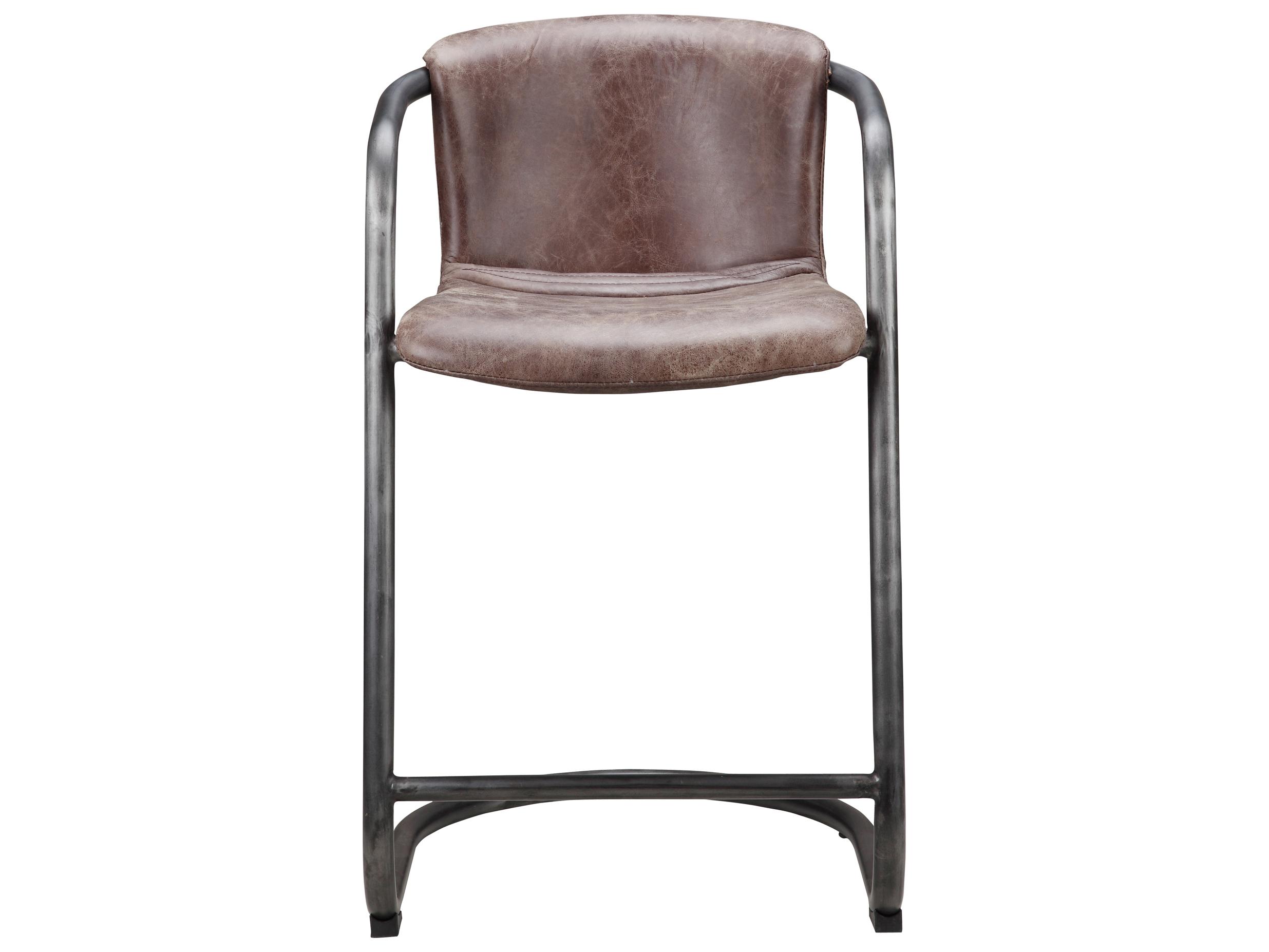 Moe's Home Freeman Leather Counter Stool - Set of Two