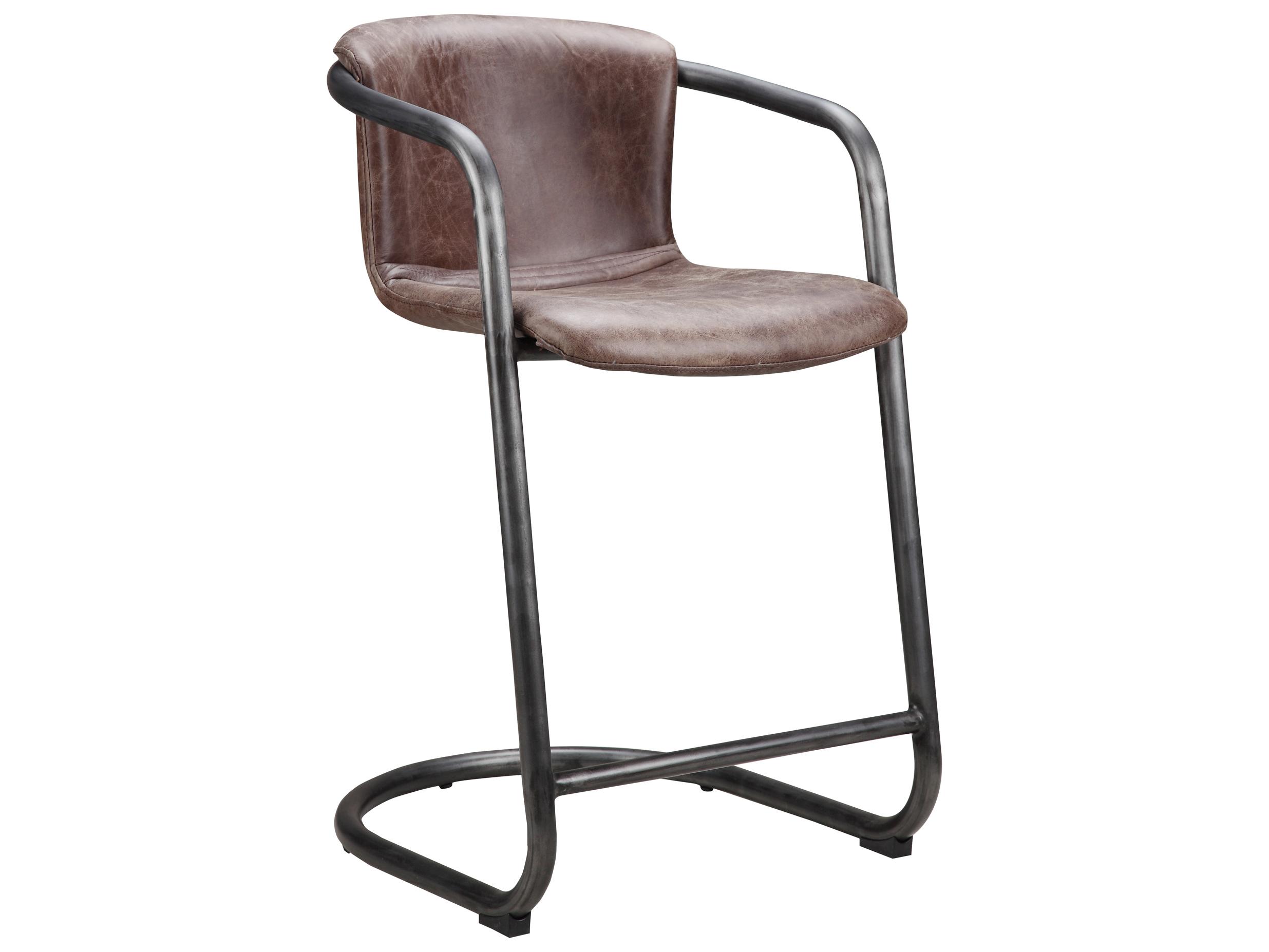 Moe's Home Freeman Leather Counter Stool - Set of Two