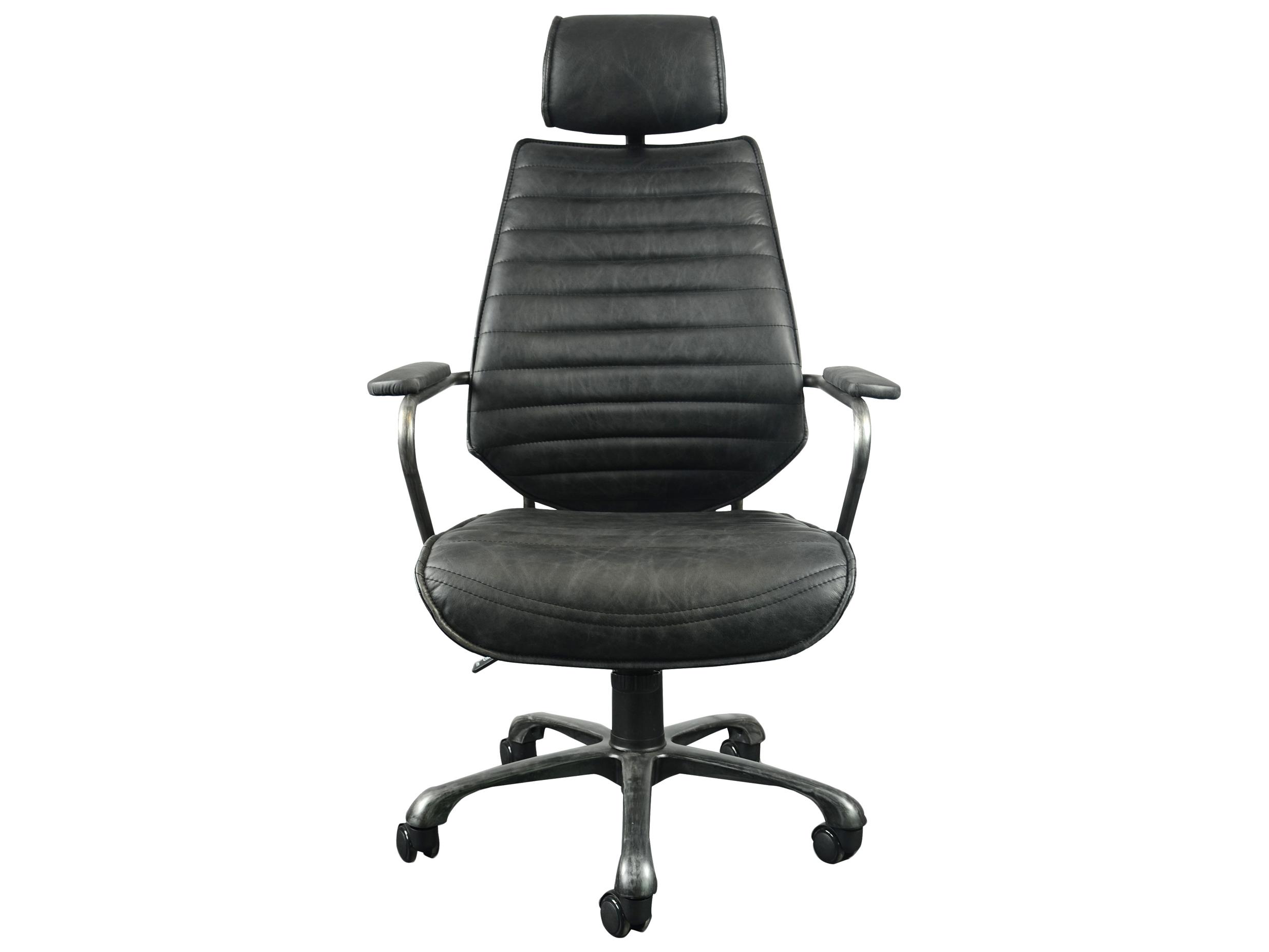 Moe's Home Leather Adjustable Swivel Executive Desk Chair
