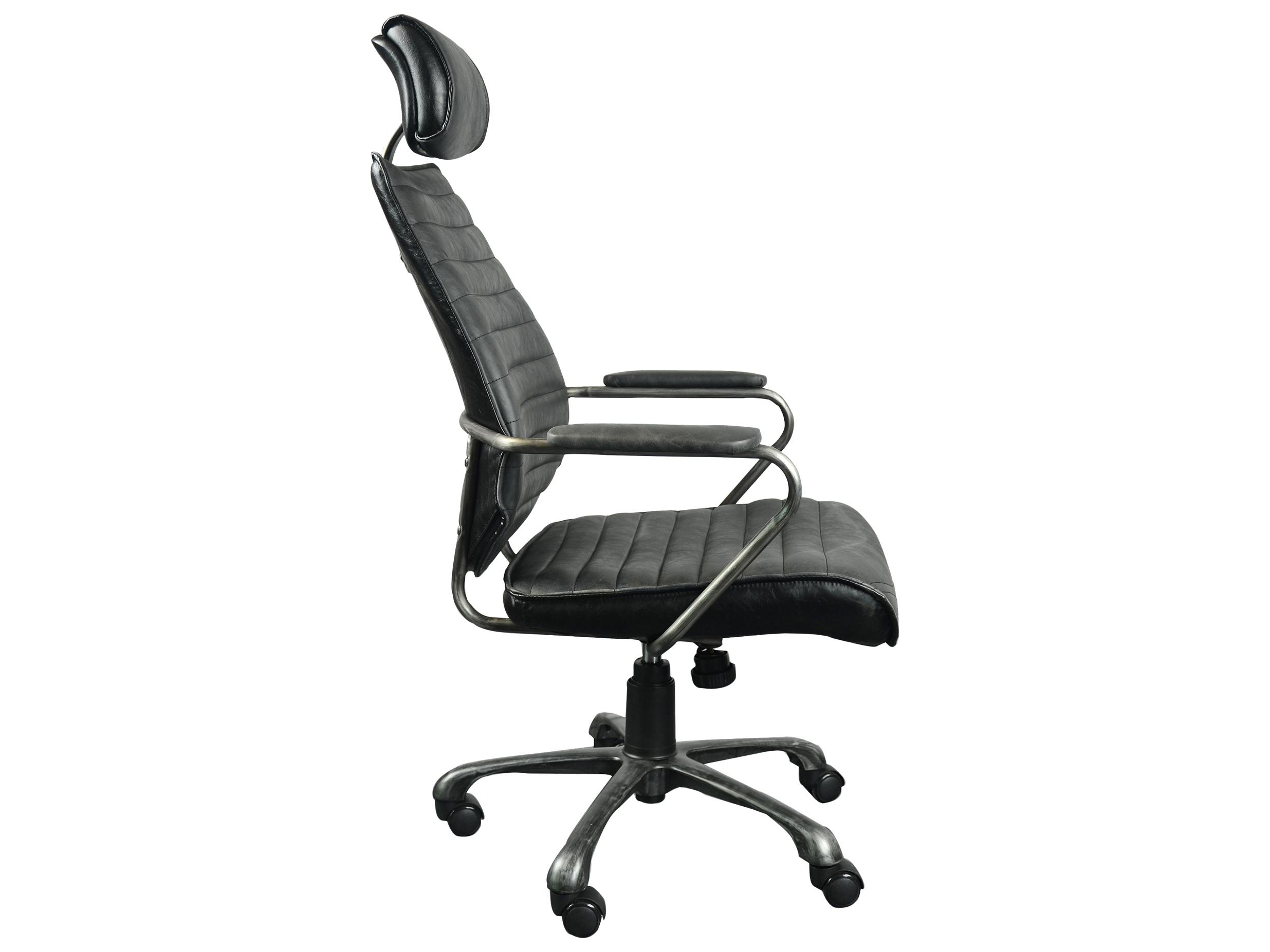 Moe's Home Leather Adjustable Swivel Executive Desk Chair