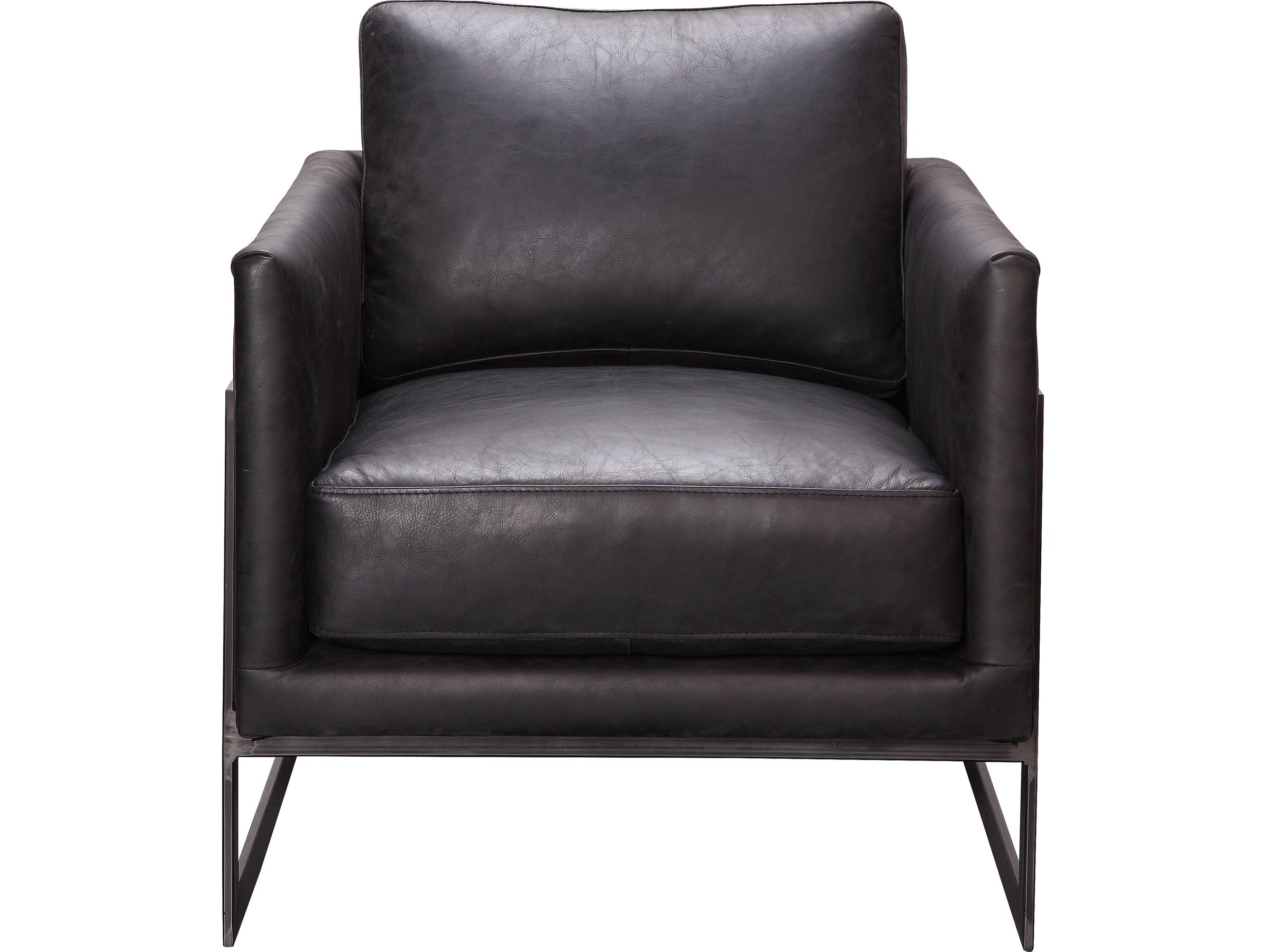 Moe's Home Luxe Black Leather Accent Chair