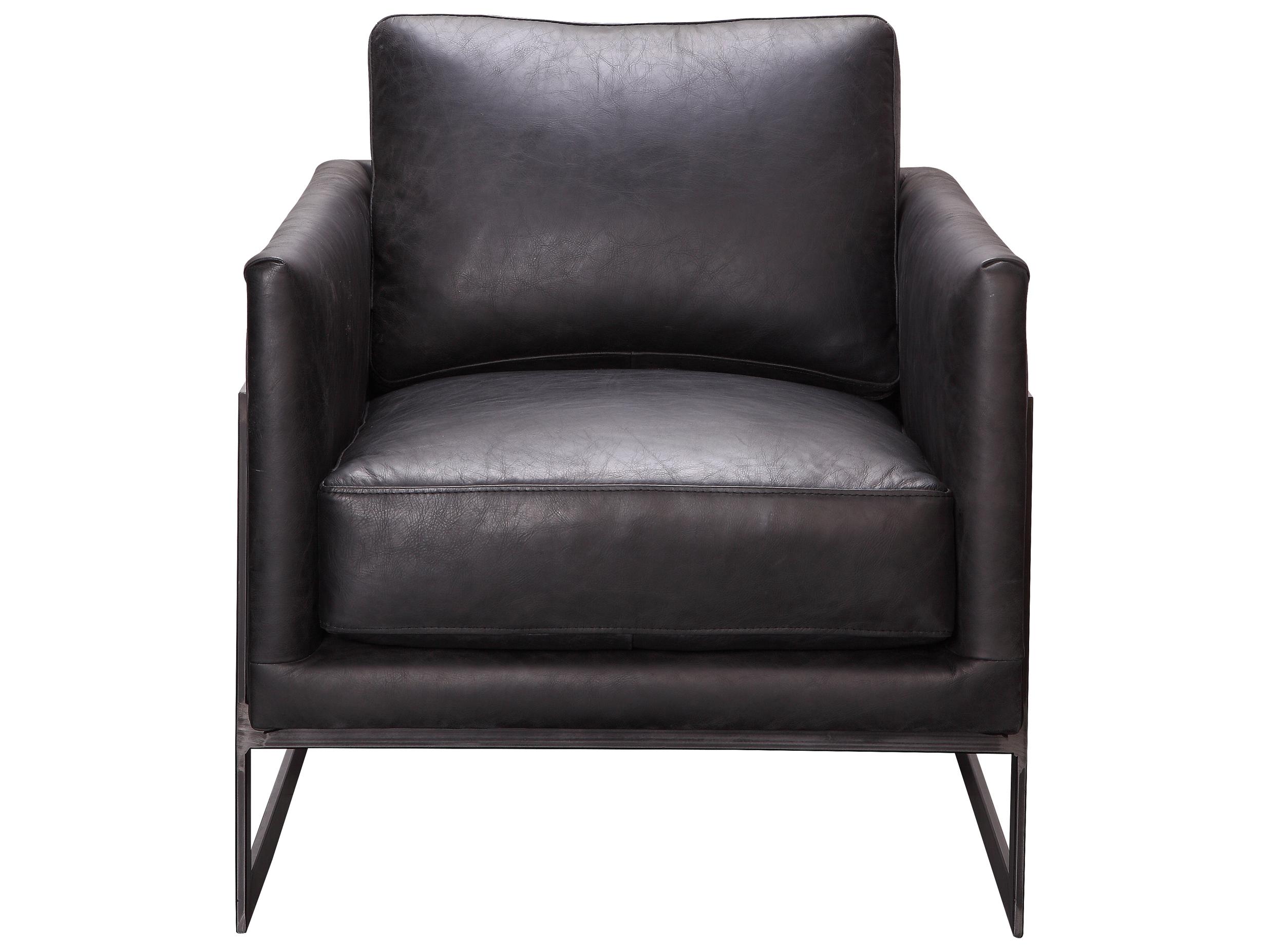 Moe's Home Luxe Black Leather Accent Chair