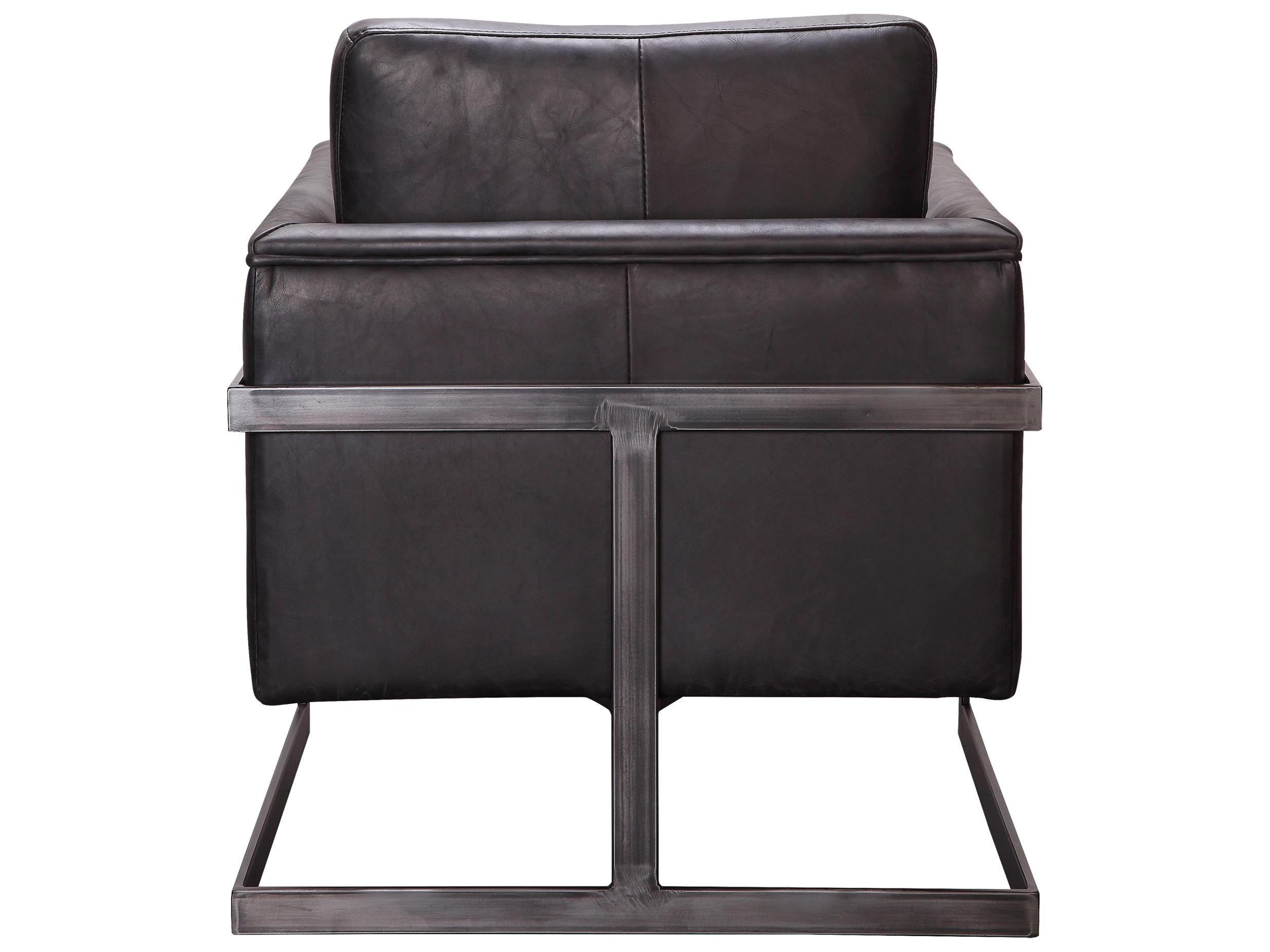 Moe's Home Luxe Black Leather Accent Chair
