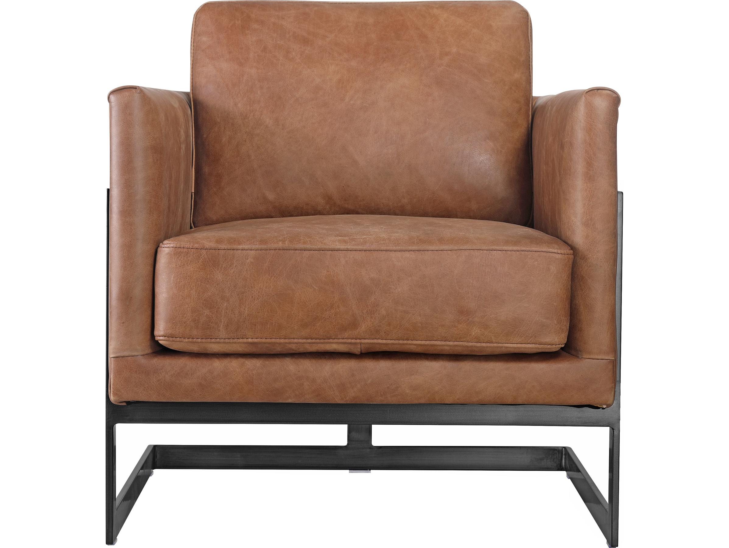 Moe's Home Brown Leather Club Chair