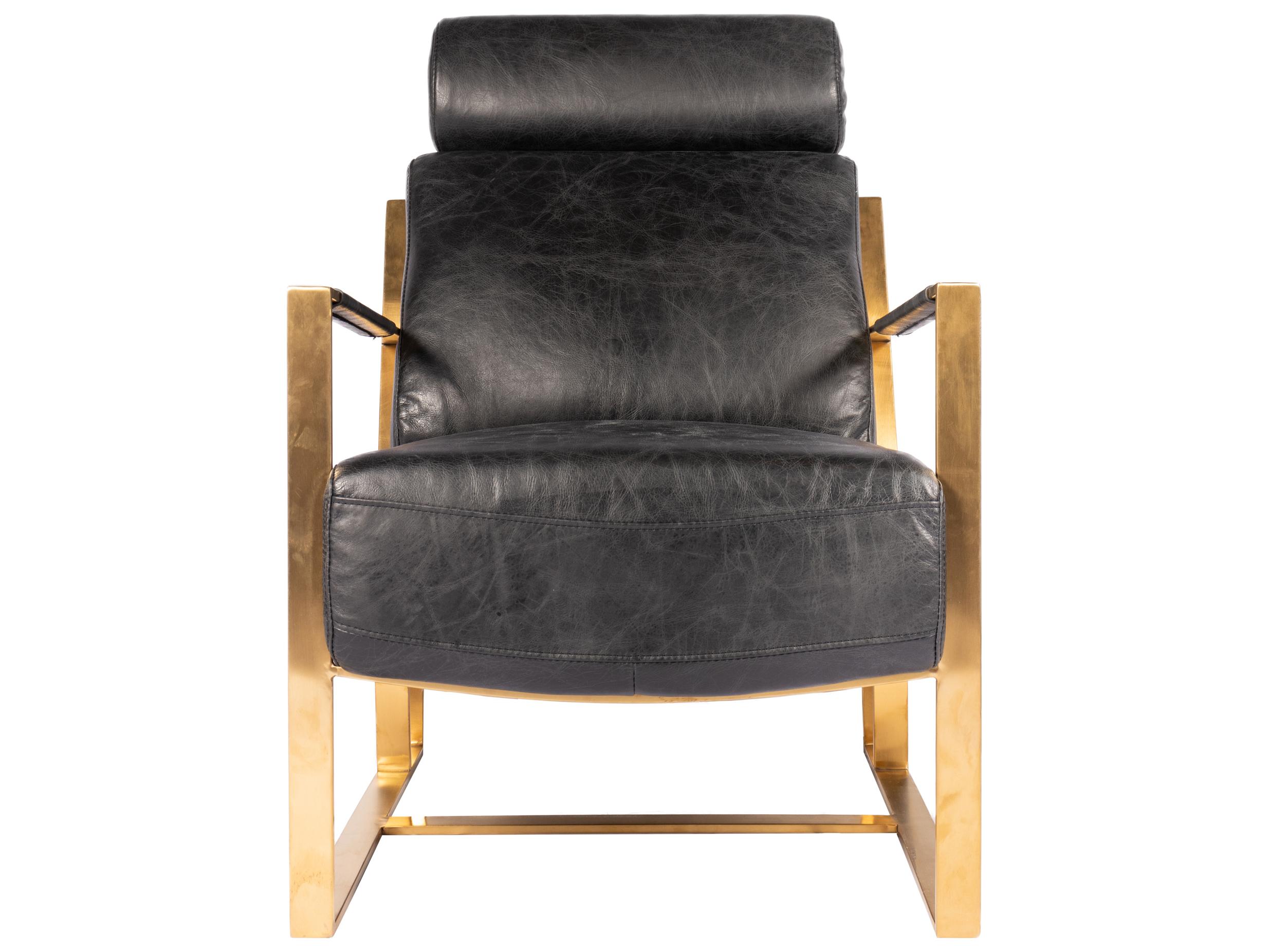 Moe's Home Black Leather Accent Chair
