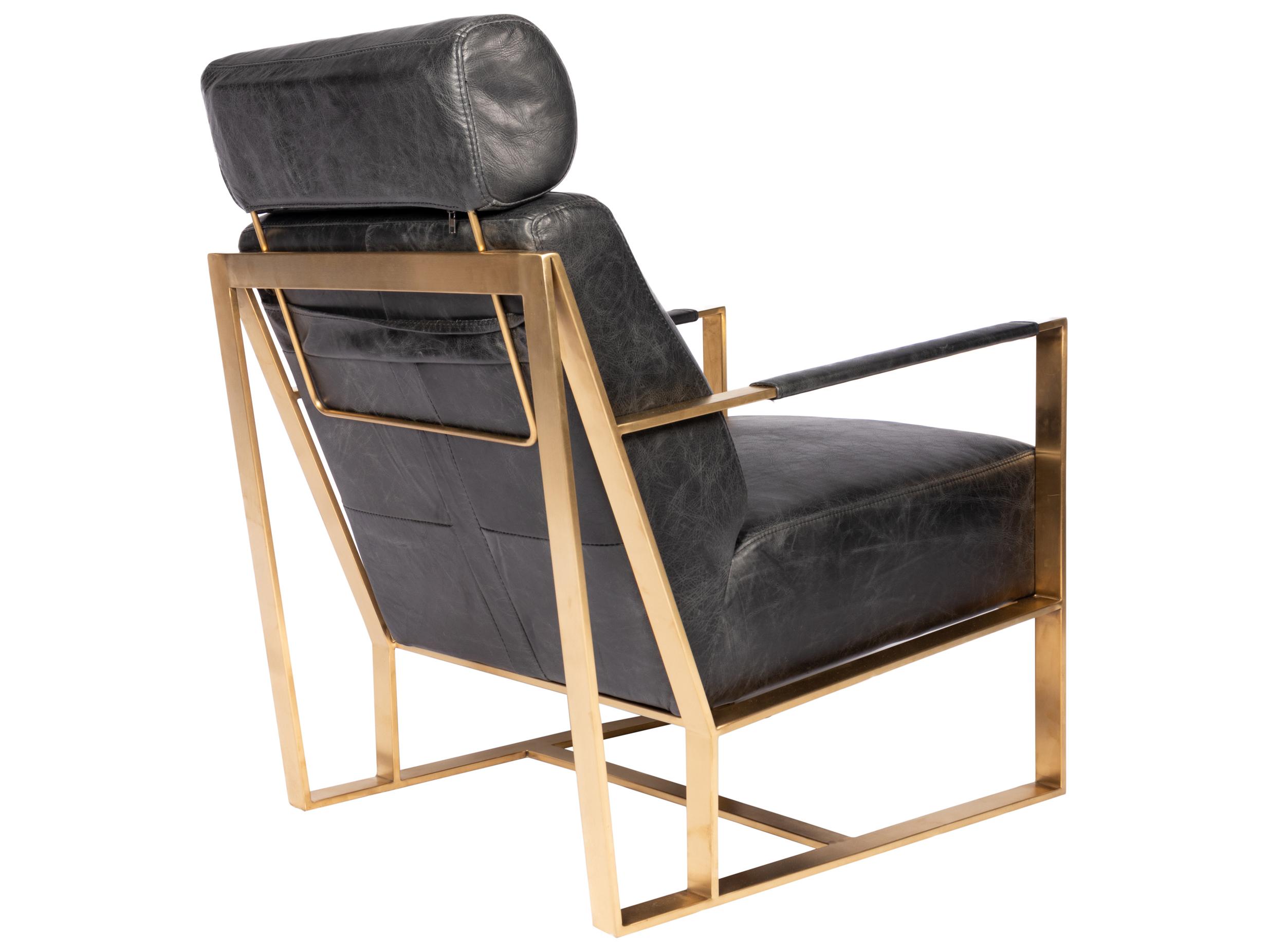 Moe's Home Black Leather Accent Chair