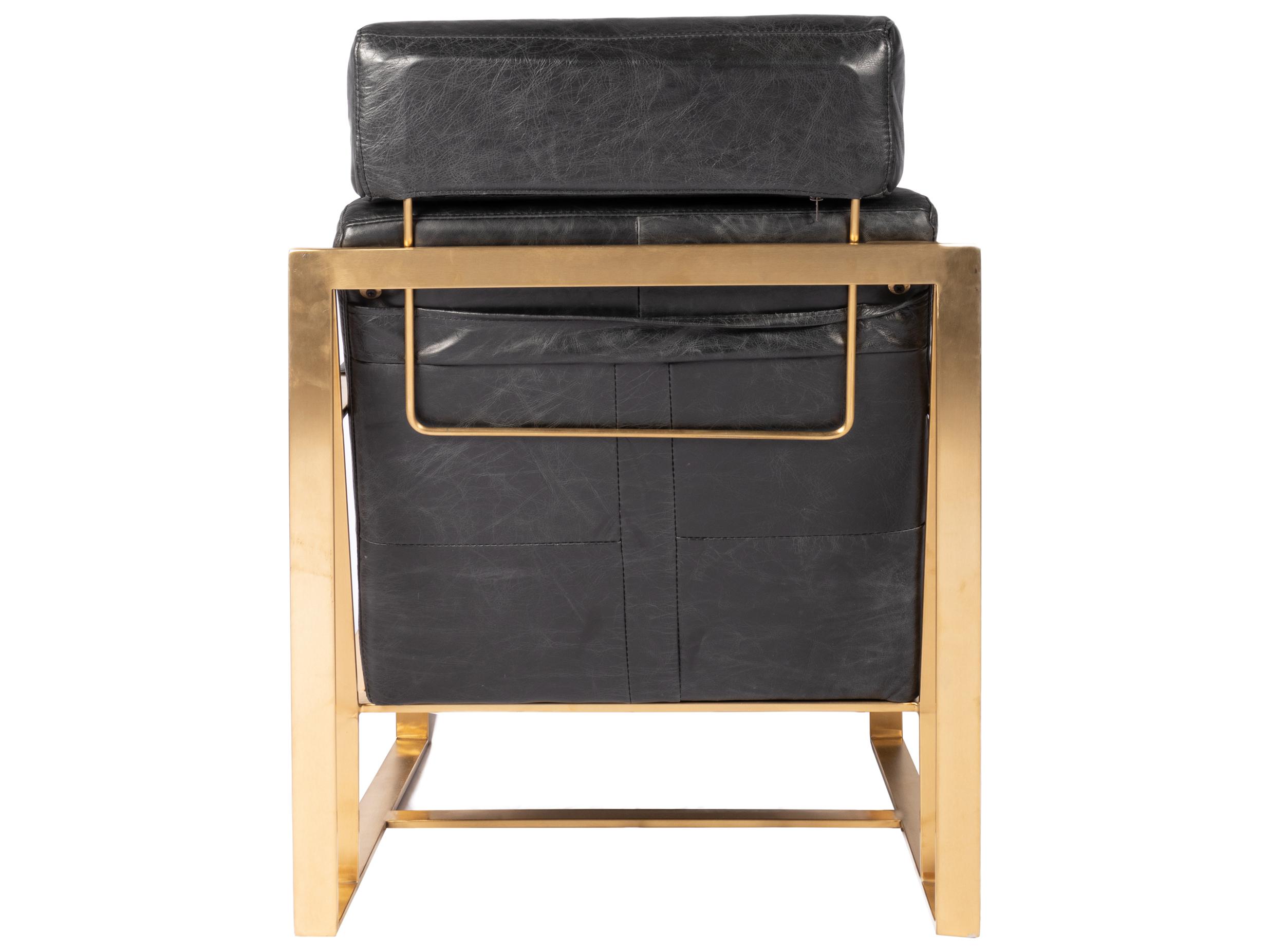 Moe's Home Black Leather Accent Chair